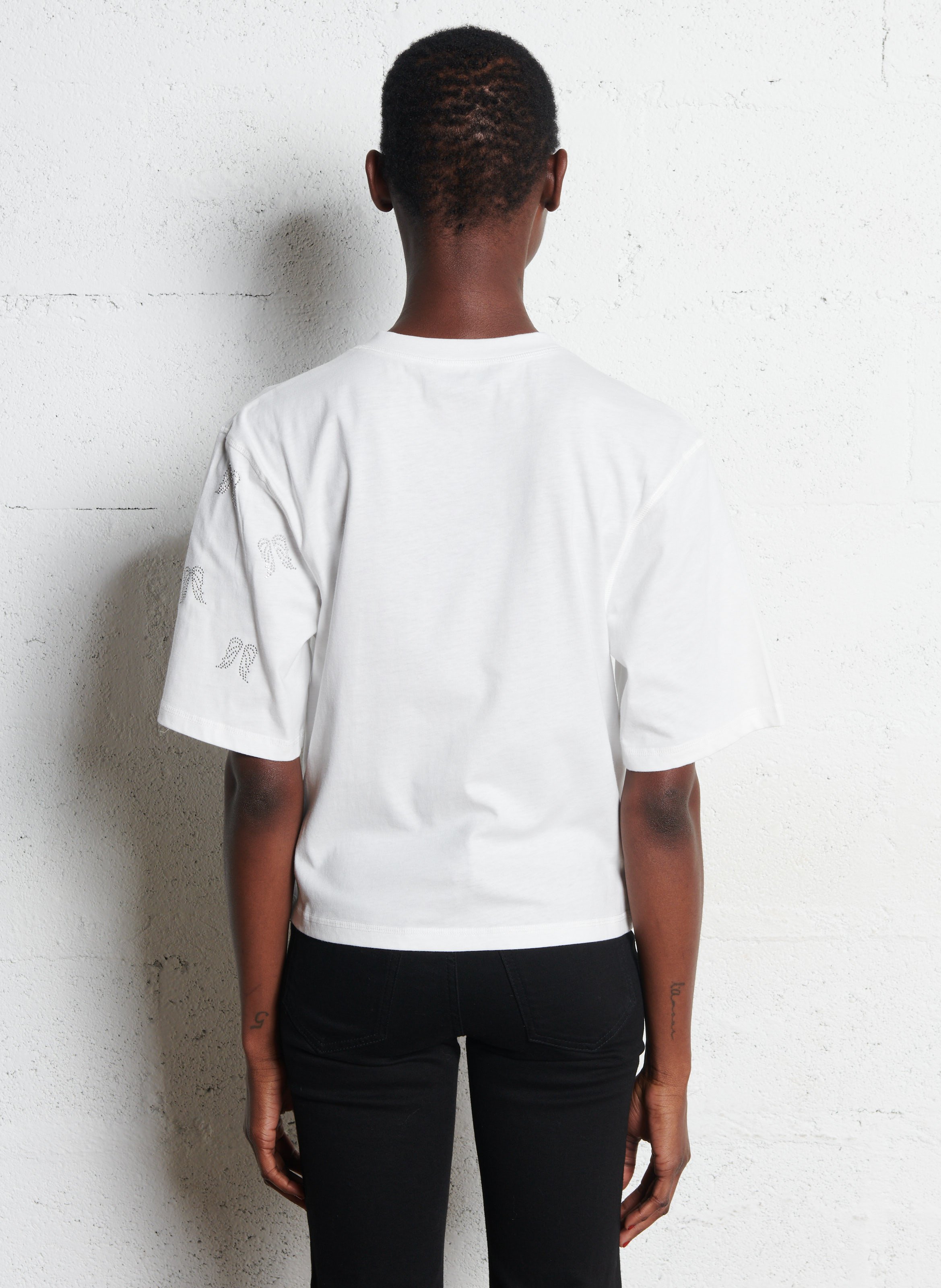 Baumwoll-Pullover mit Rundhalsausschnitt BERENICE Weiss