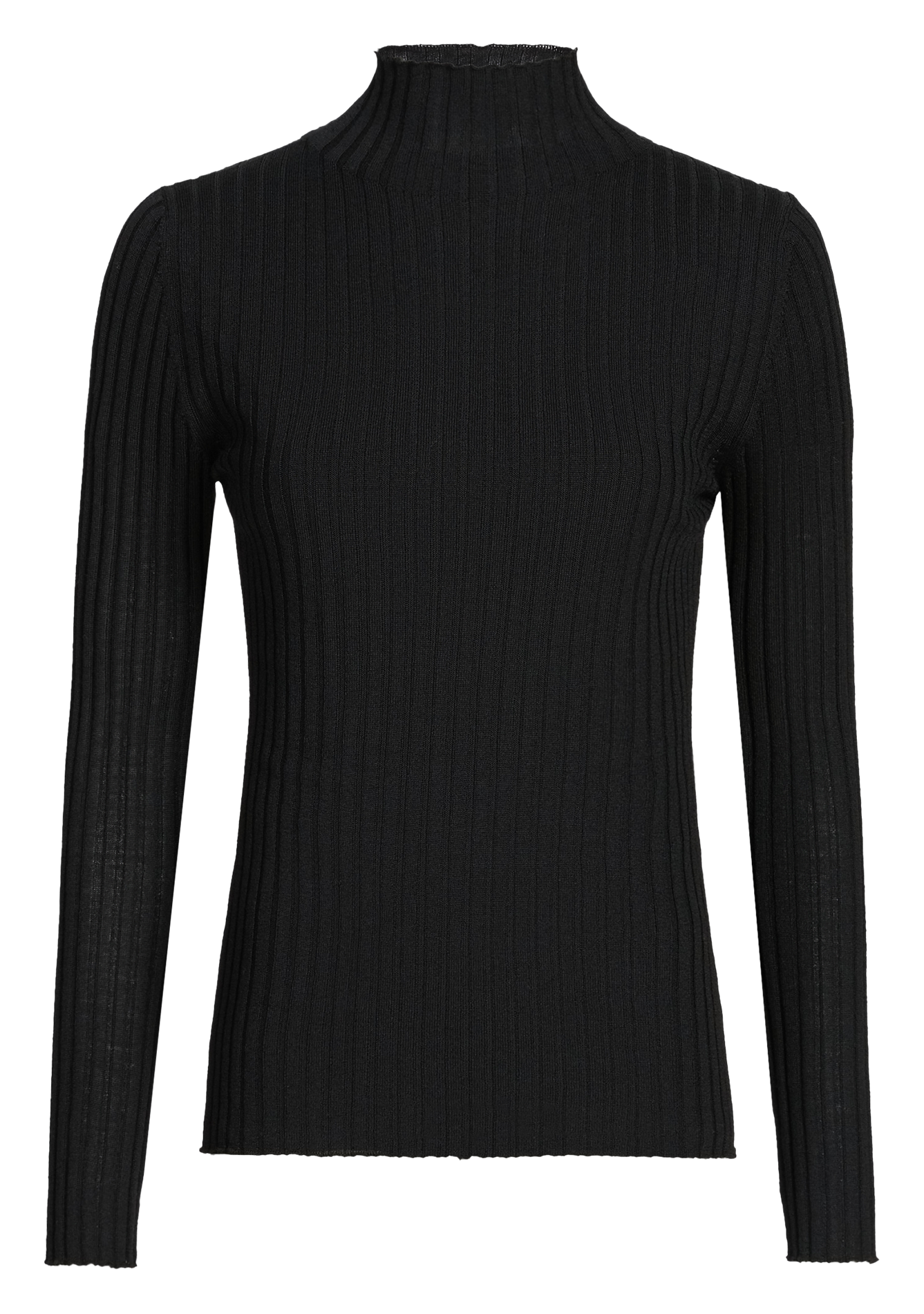 Fitted ribbed high-neck sweater SAISON 1865 Black