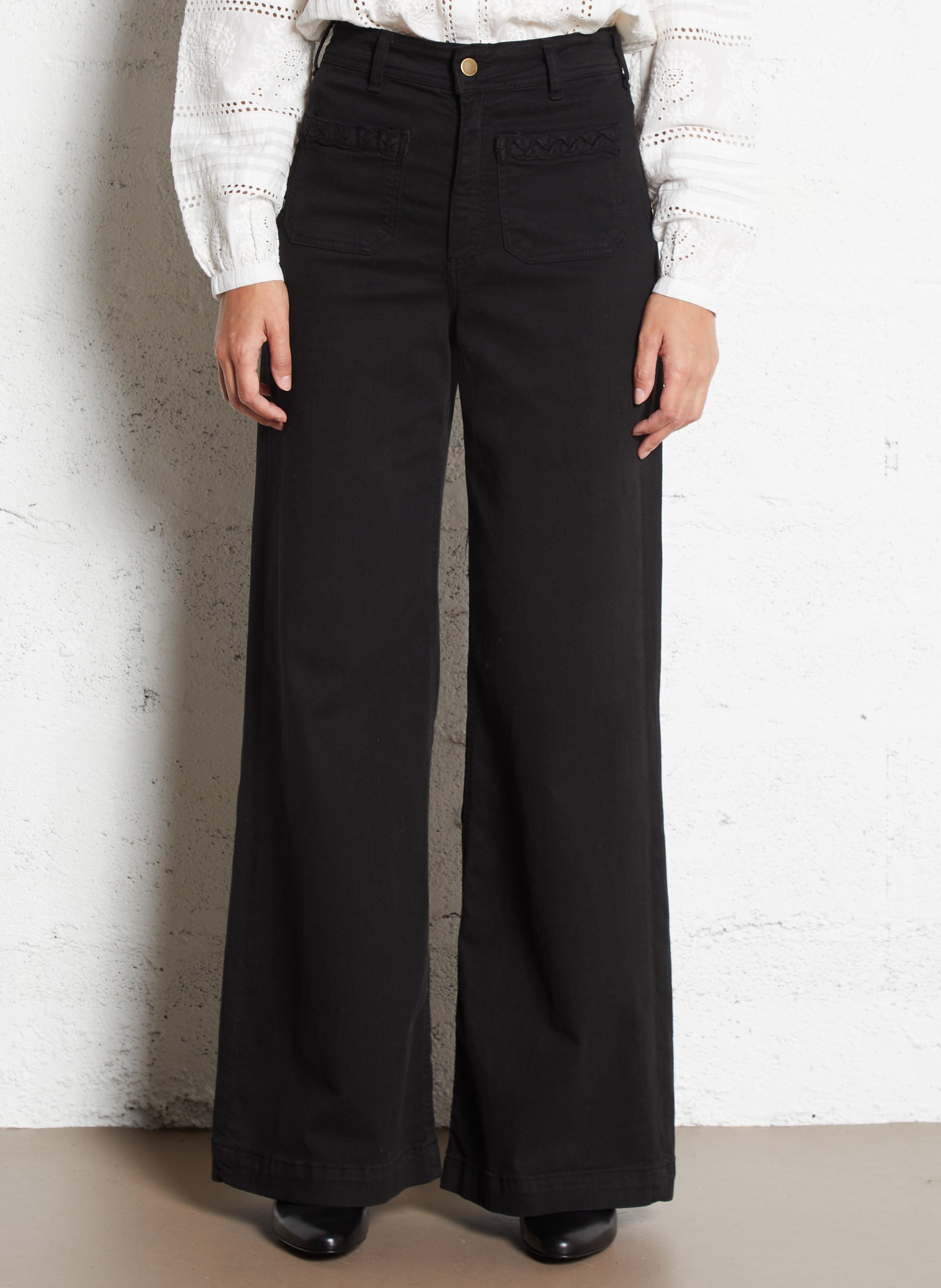 Cotton-blend chinos MAISON HOTEL Black