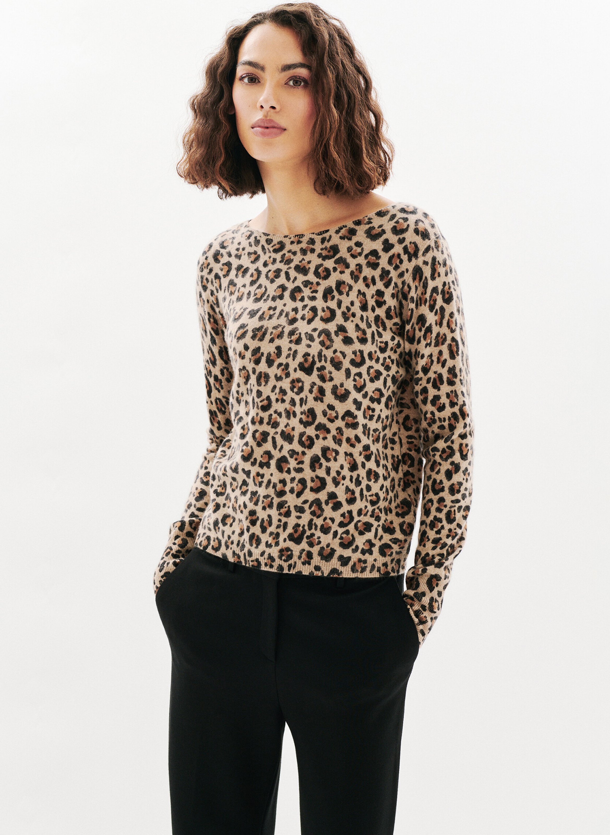 Belted cashmere sweater CAROLL Grey