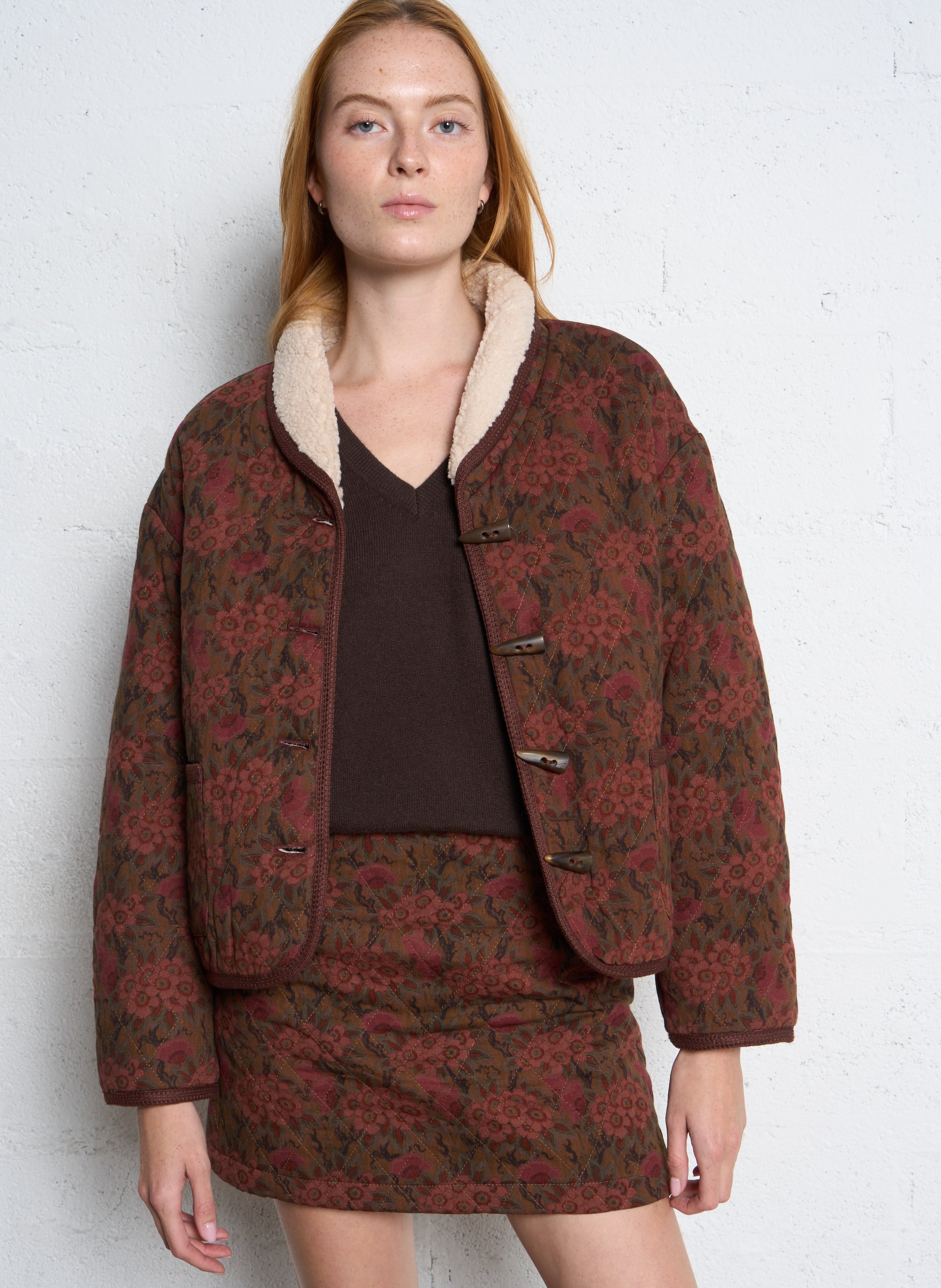 Baumwolljacke mit Rundhalsausschnitt THE KORNER Braun