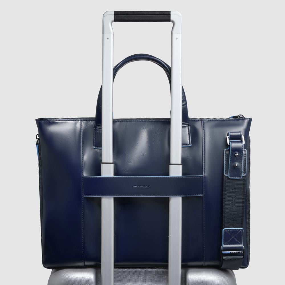 Expandable laptop bag PIQUADRO Blue