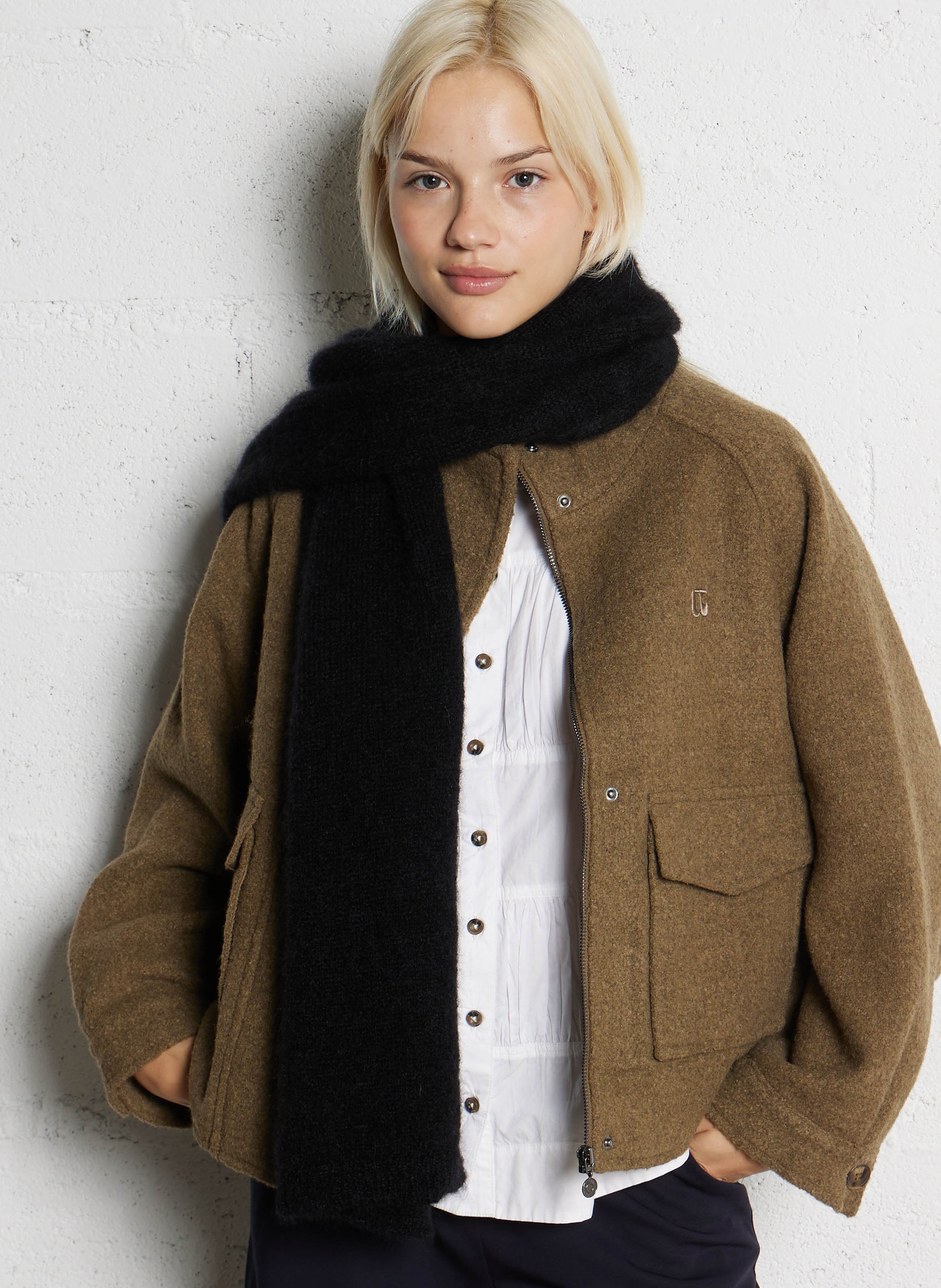 Plain wool-mix scarf  DES PETITS HAUTS