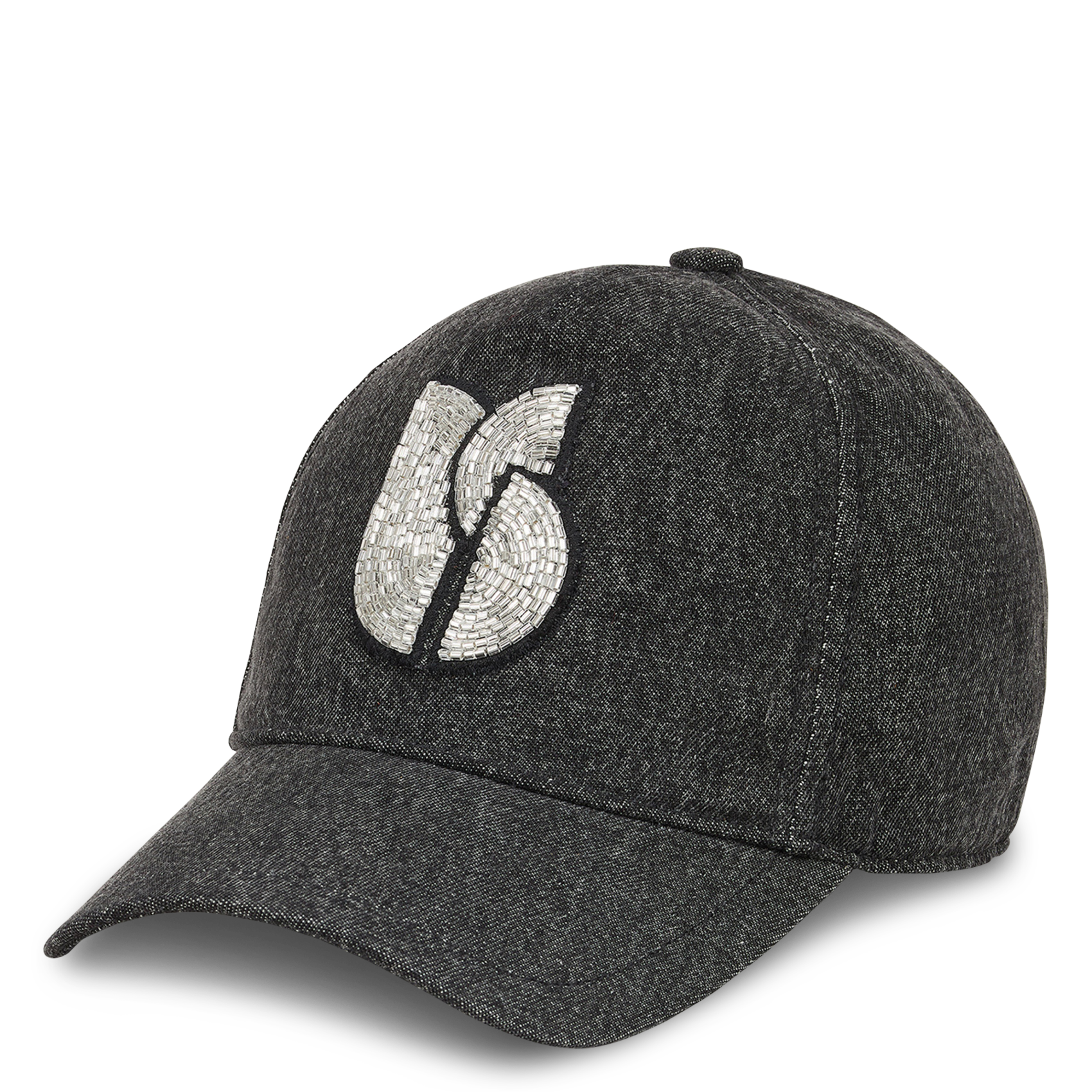 Casquette logo perlé en coton BA&SH Argent