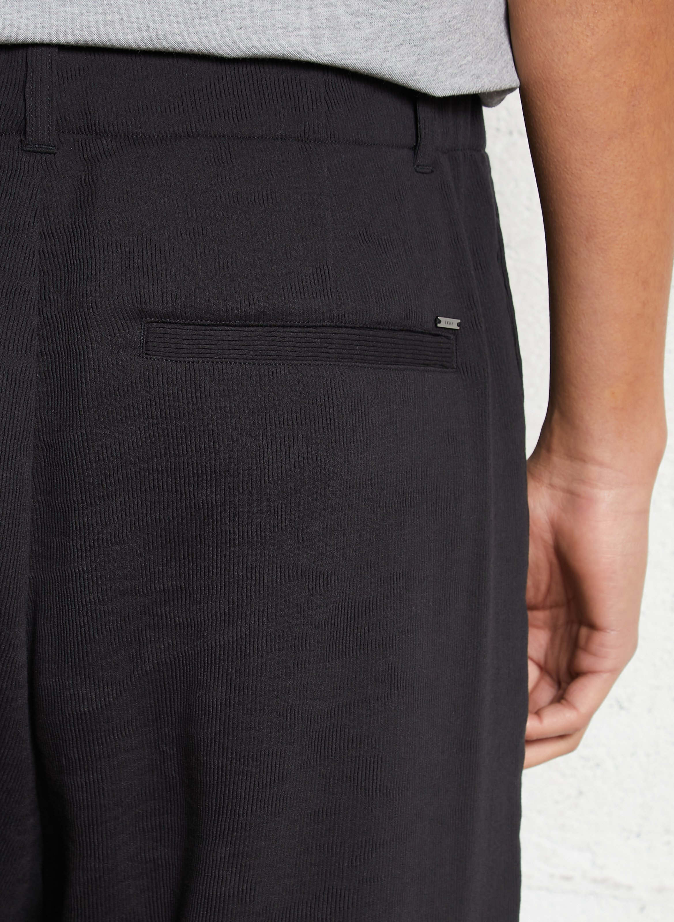 Gerippte Hose mit geradem Schnitt IKKS Schwarz