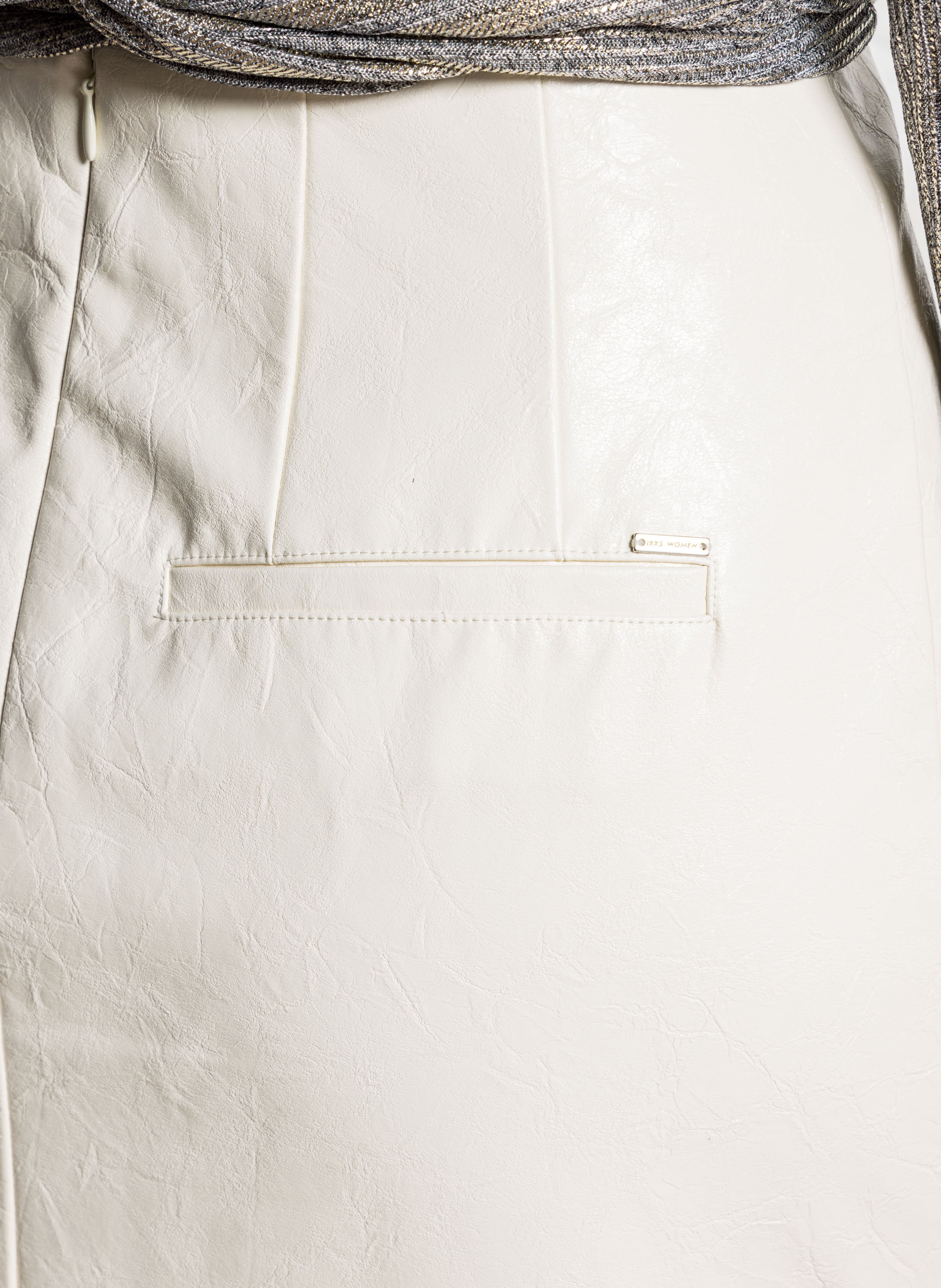 Midi-Bleistiftrock in Leder-Optik IKKS Weiss