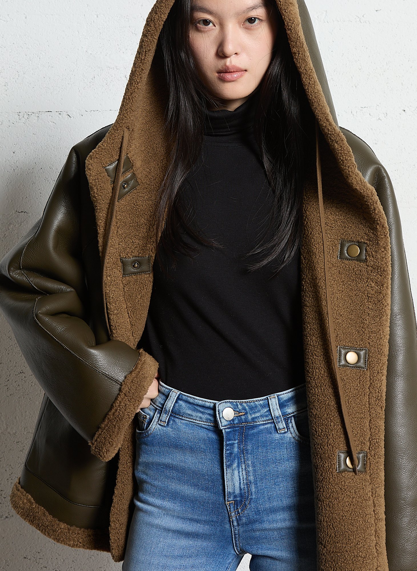 Blouson col montant  BENSIMON Kaki