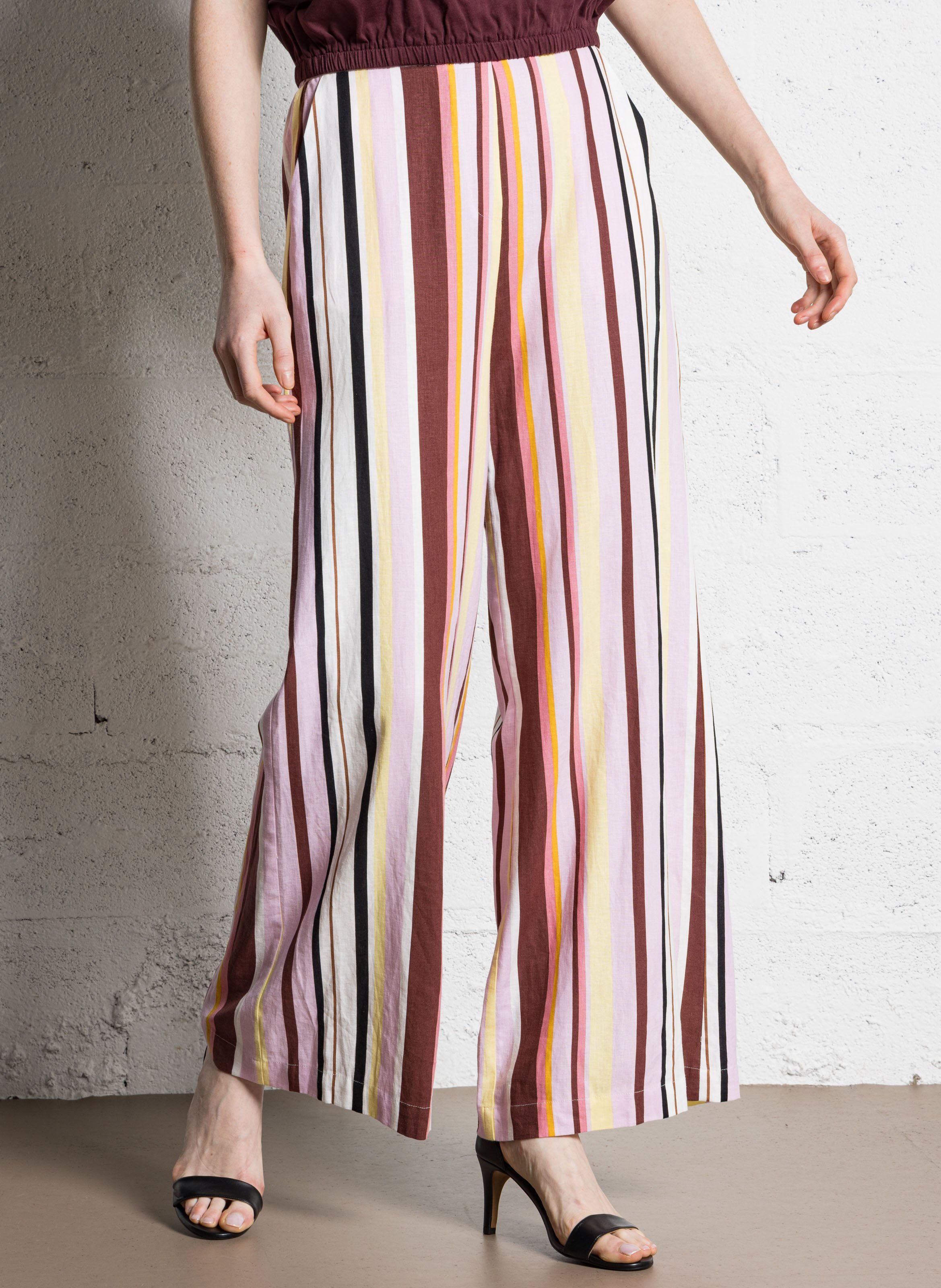 Hose - Gerader Schnitt mit Streifen  SUNCOO Rosa