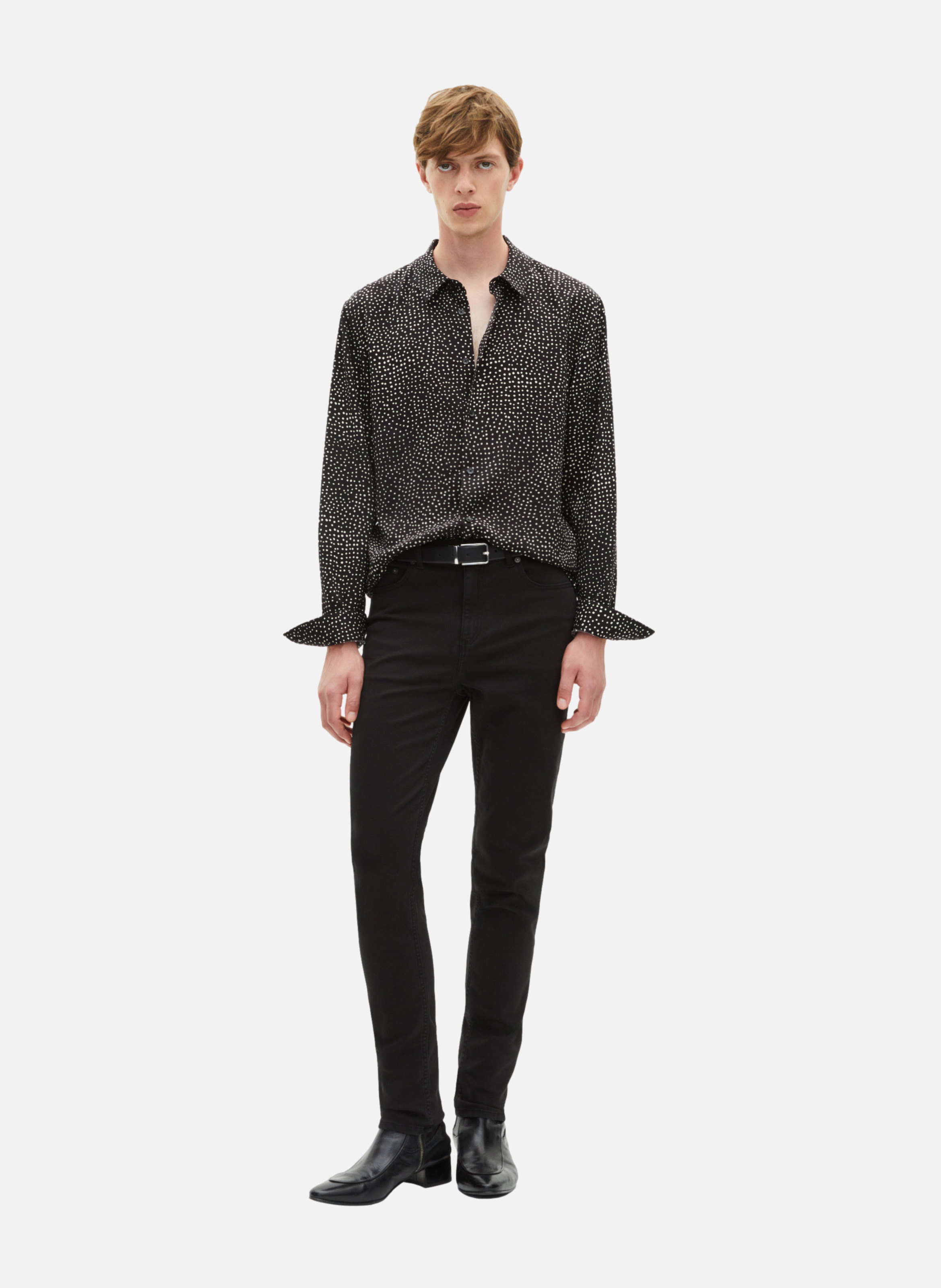 Shirt with micro polka dot print THE KOOPLES Black
