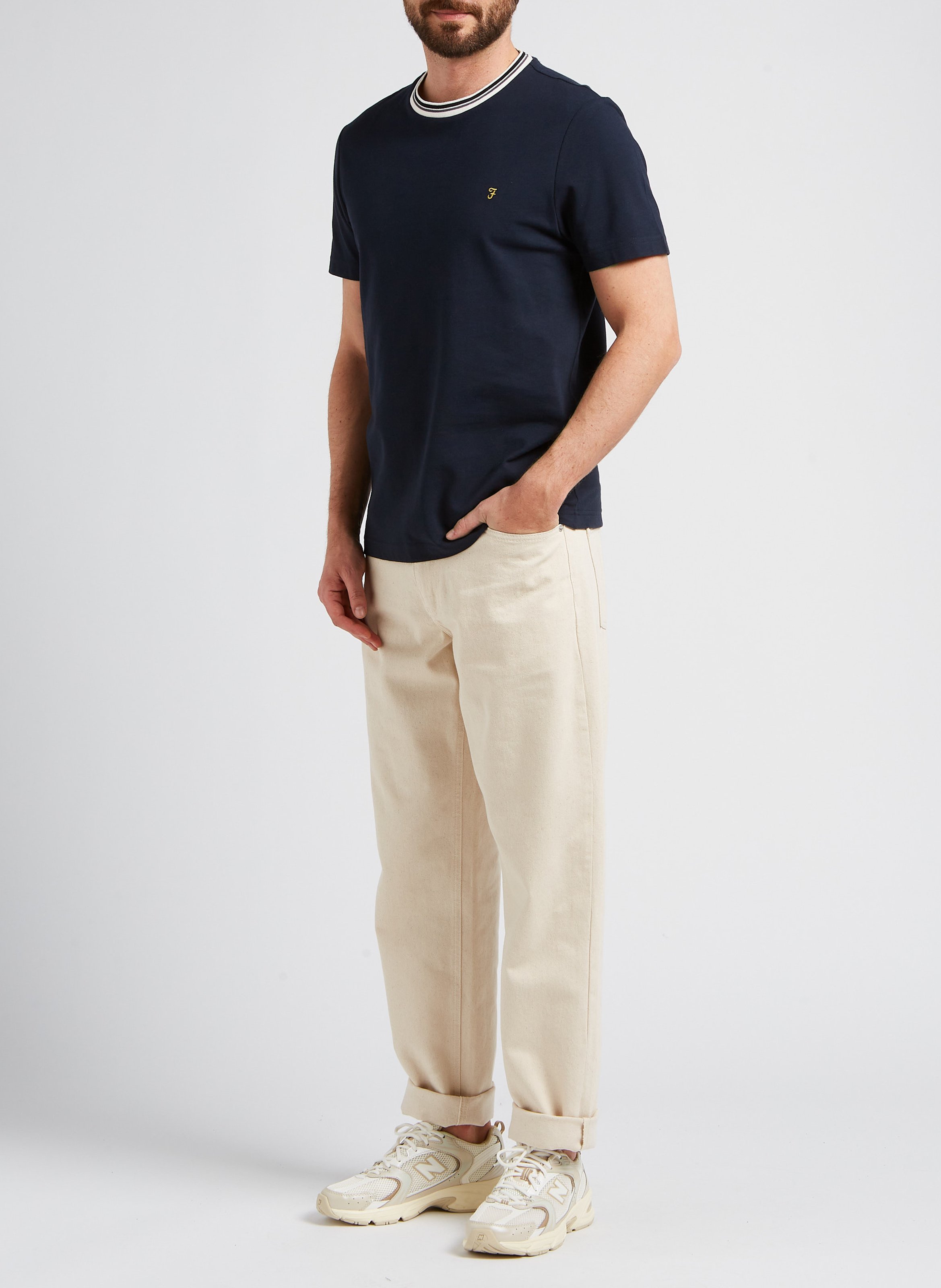 Casual jeans van biokatoen LES DEUX Beige