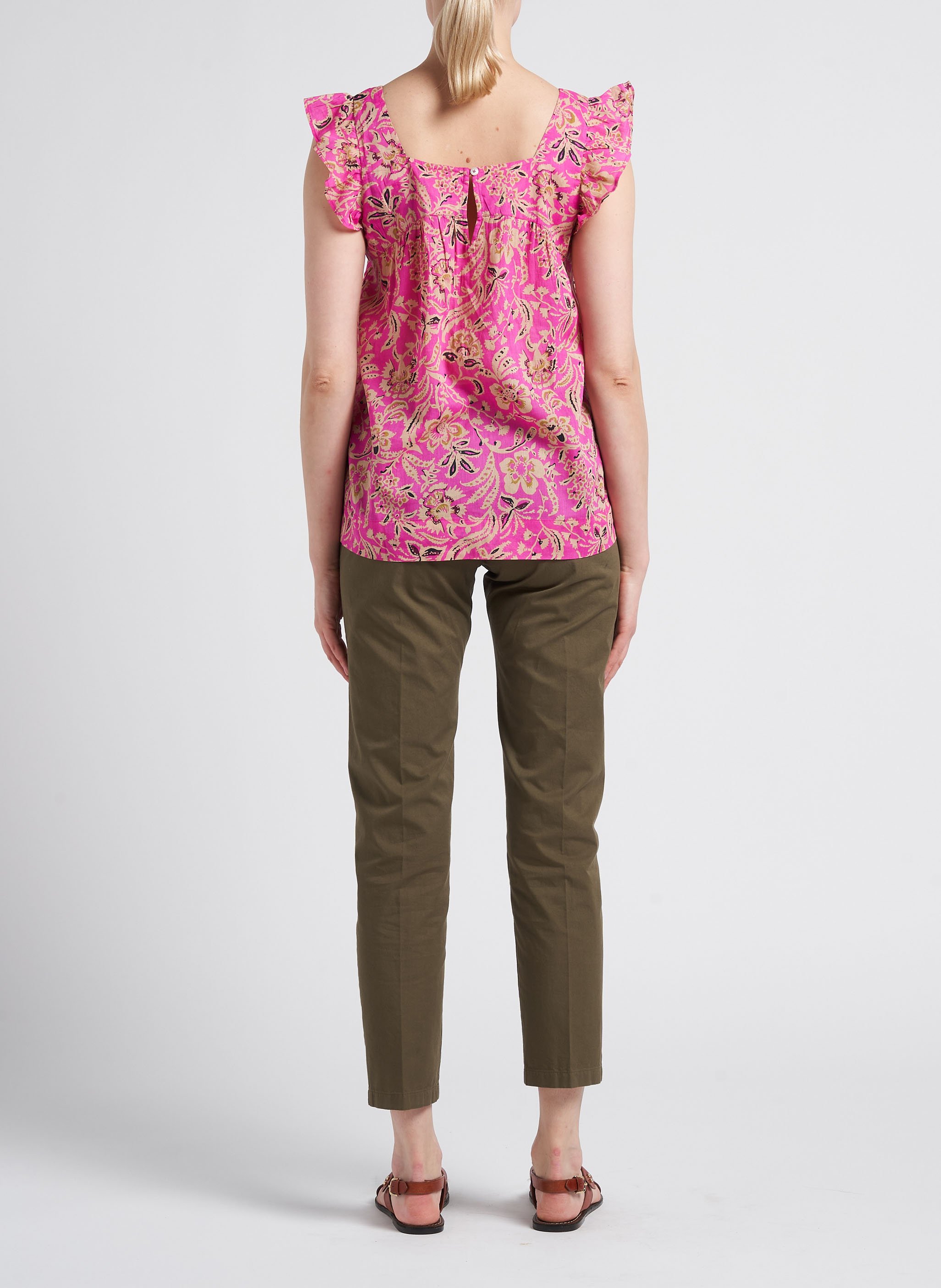 Geblümtes Top aus Baumwolle HARTFORD Rosa