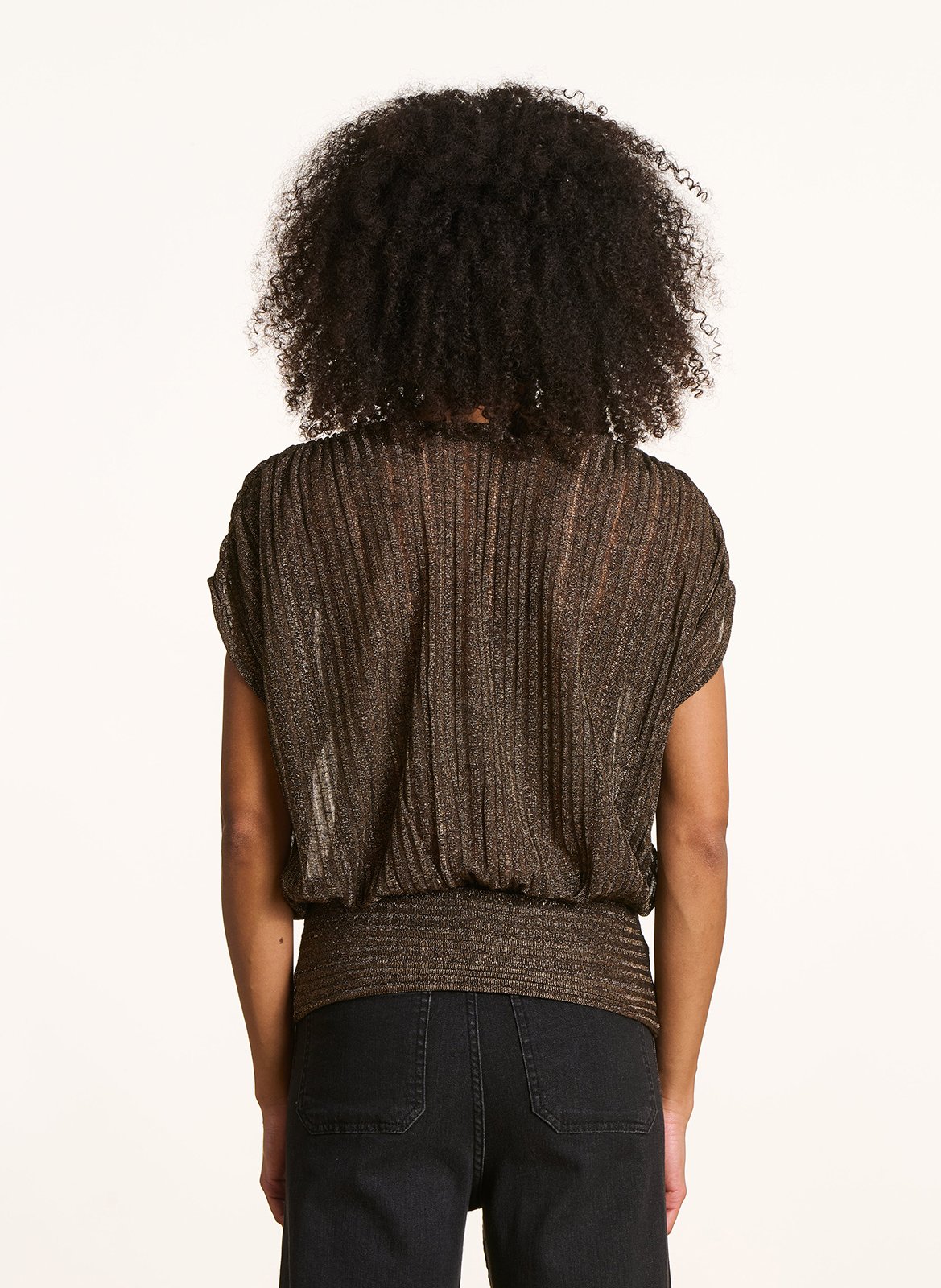 Top met V-hals LA FEE MARABOUTEE Zwart