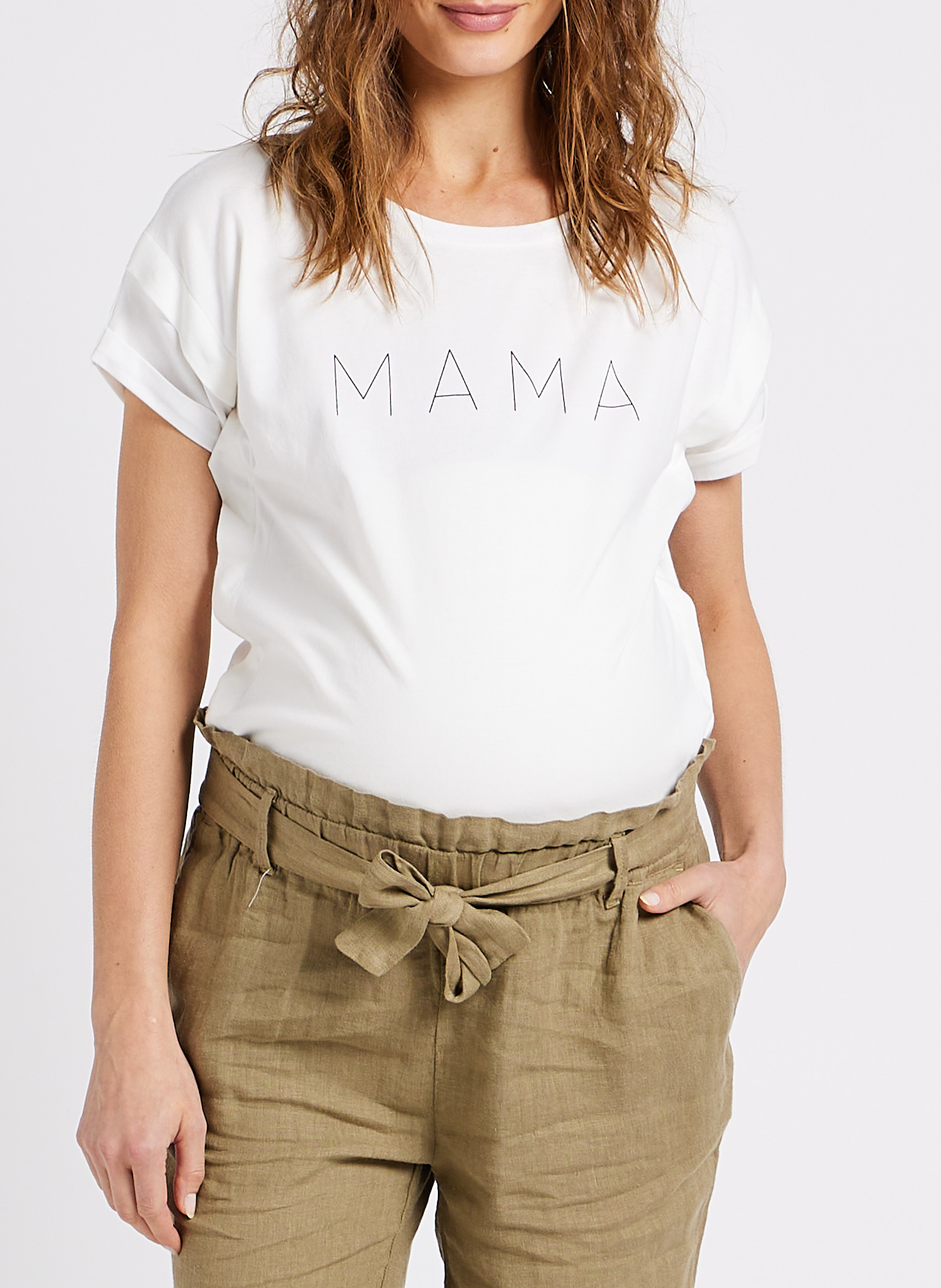 Tee-shirt col rond en coton organique  SERAPHINE Blanc