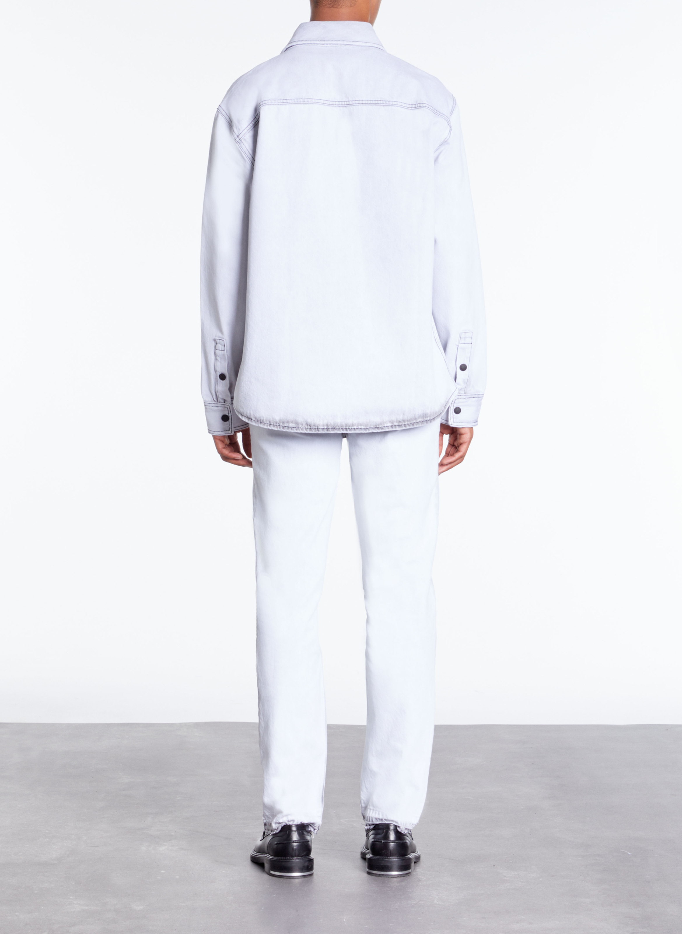 Chemise col classique en denim THE KOOPLES Blanc