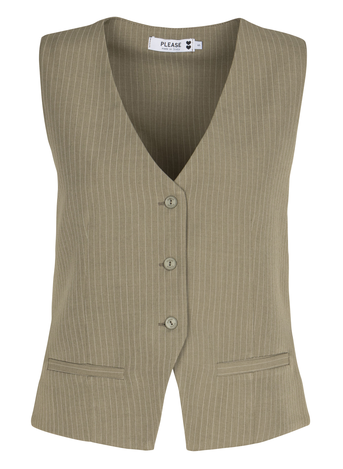 Sleeveless Striped Tailored Vest PLEASE