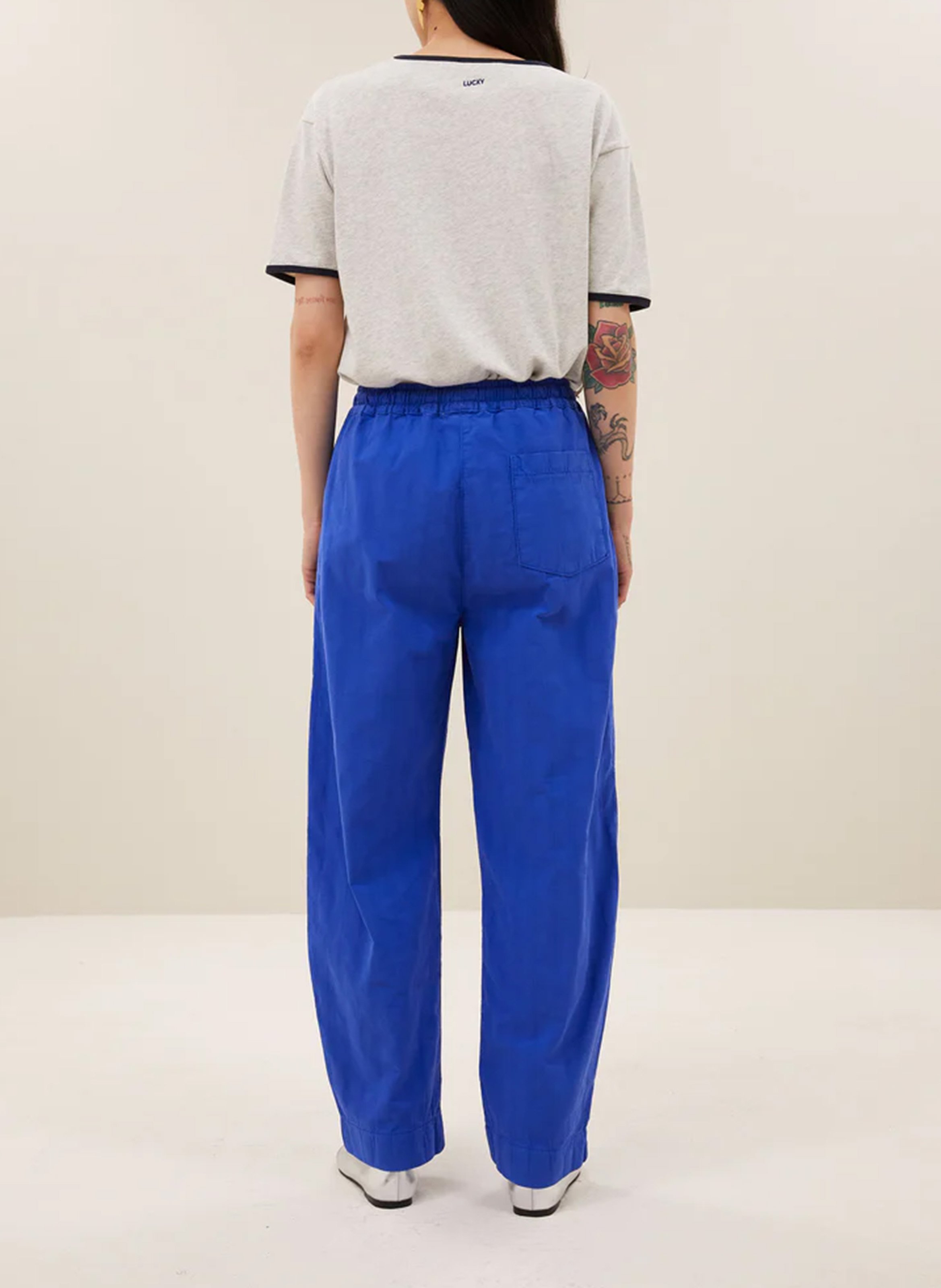 Tee-shirt droit col rond en coton bio BY BAR Gris