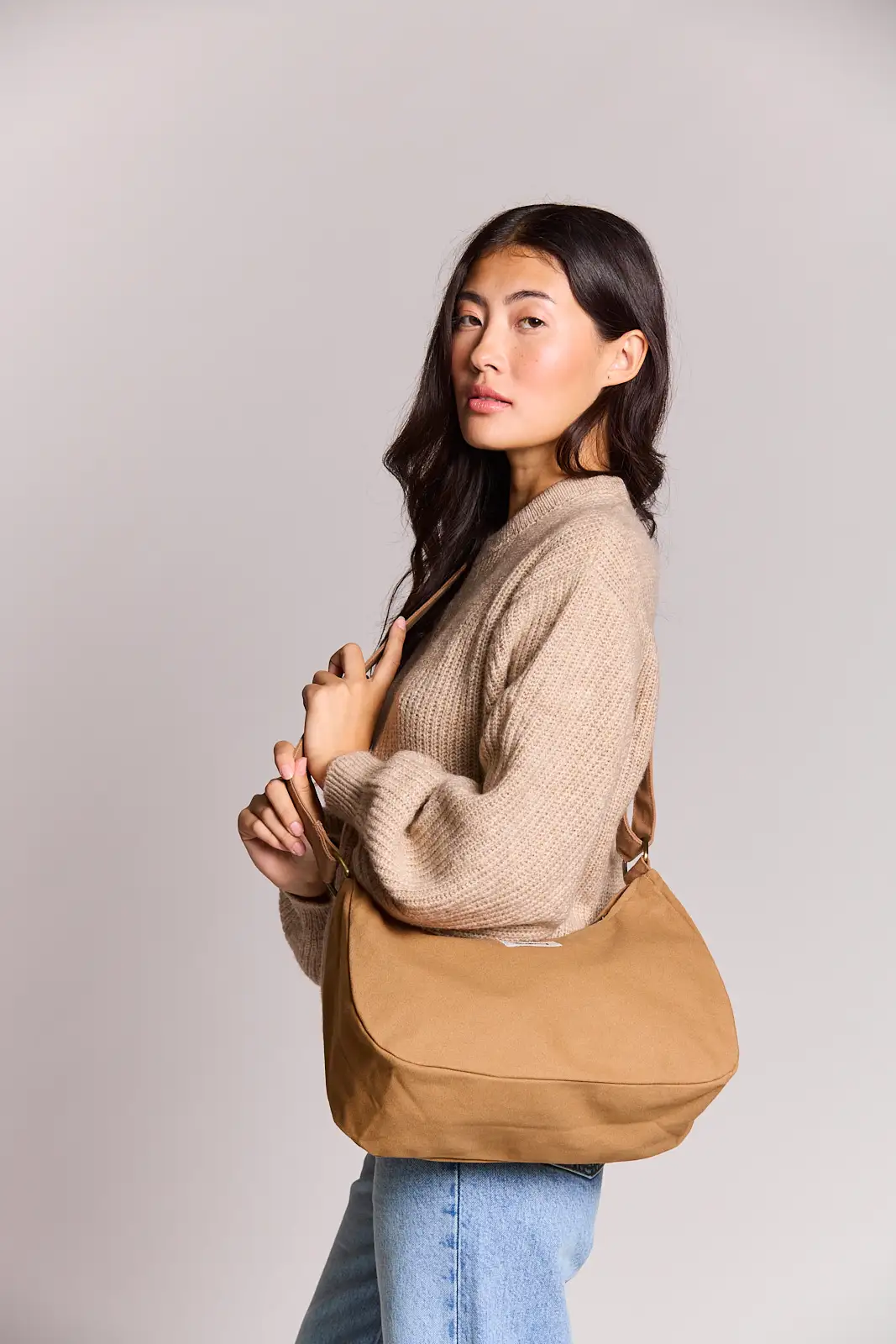 Cotton handbag HINDBAG Brown