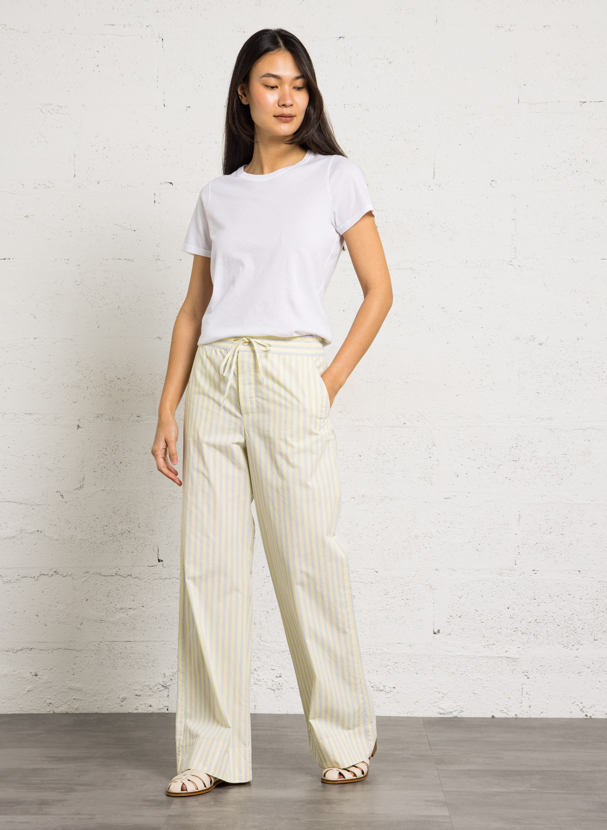 Recht, katoenen T-shirt HARTFORD Wit