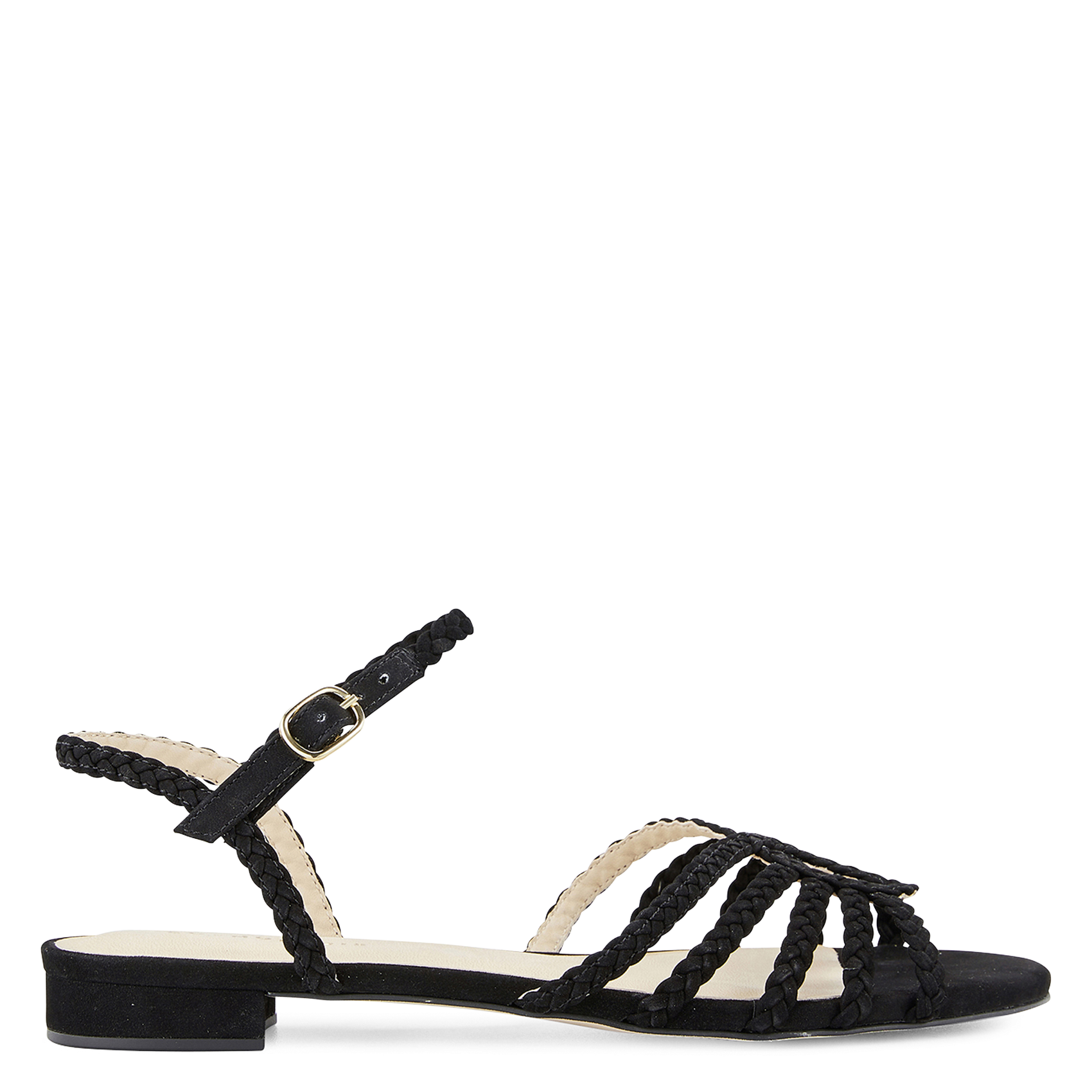 Braided leather sandals COSMOPARIS Black