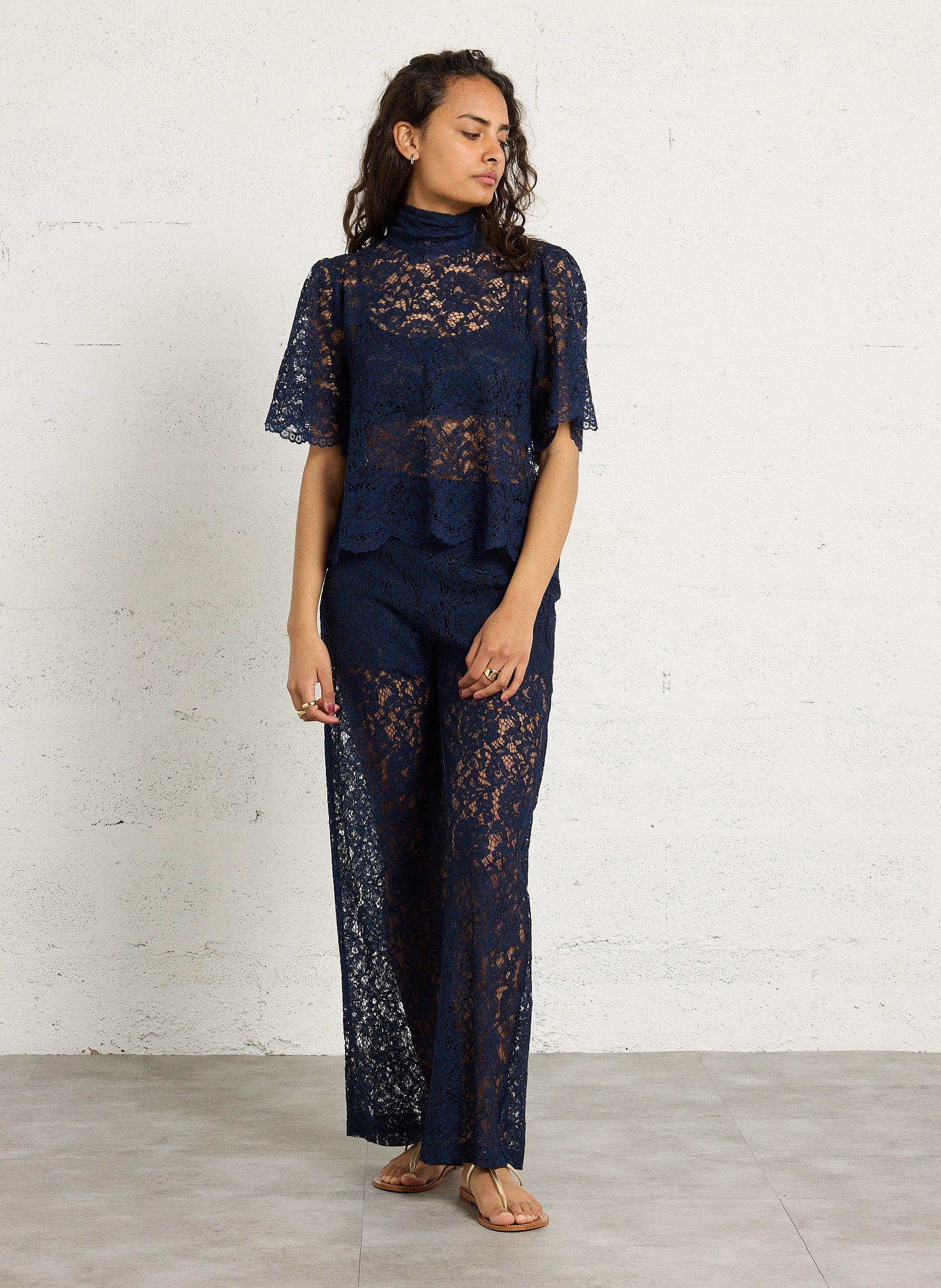 Pantalon en dentelle IMPERIAL Bleu