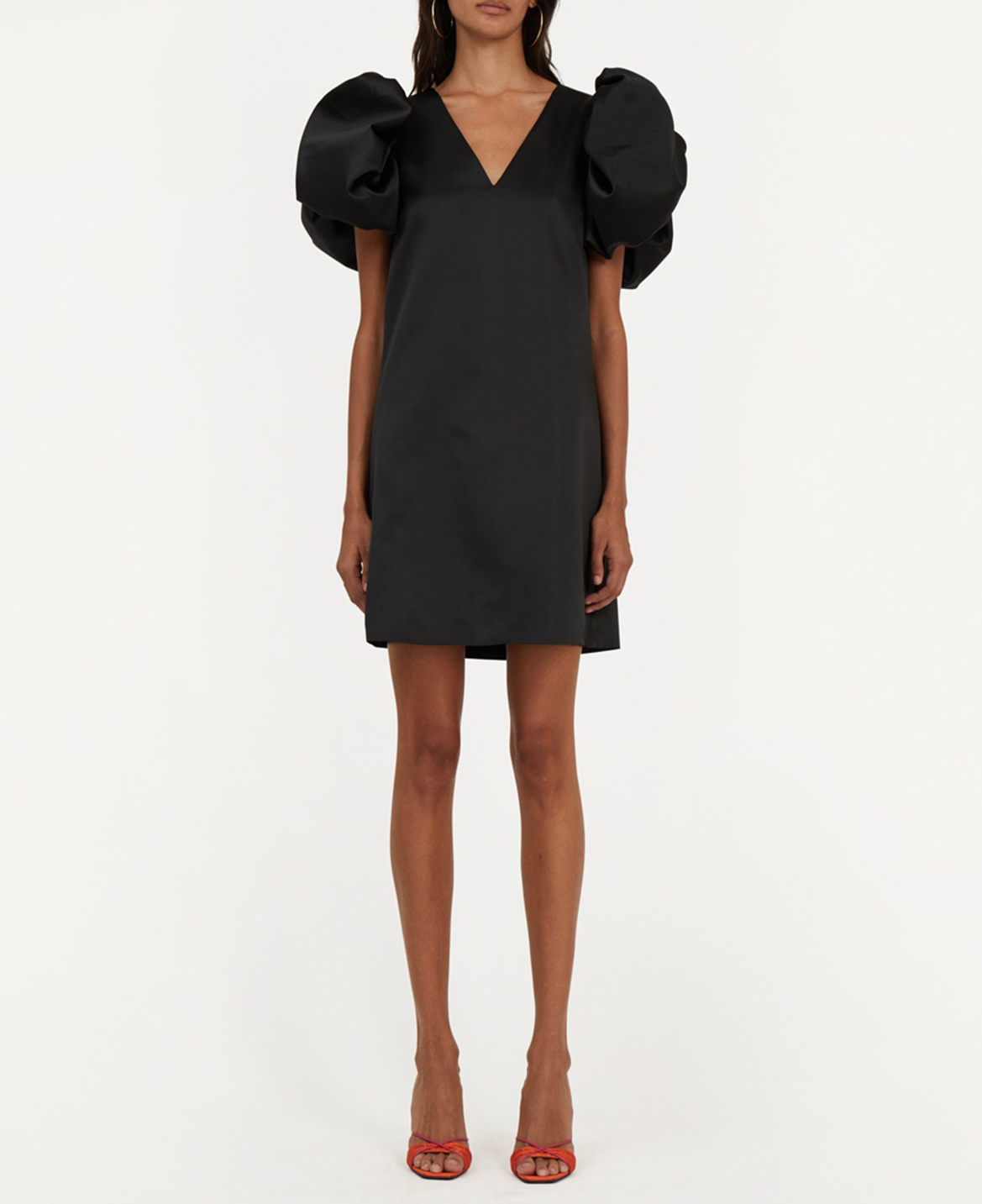 Satiniertes Kurzkleid ROTATE Schwarz