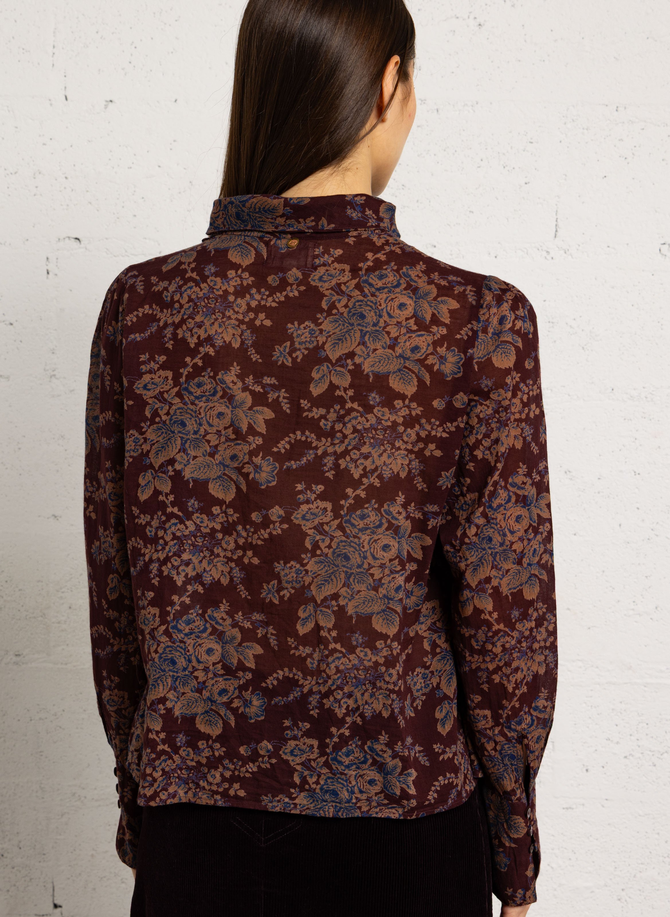 Baumwoll-Top mit Print ANTIK BATIK Braun