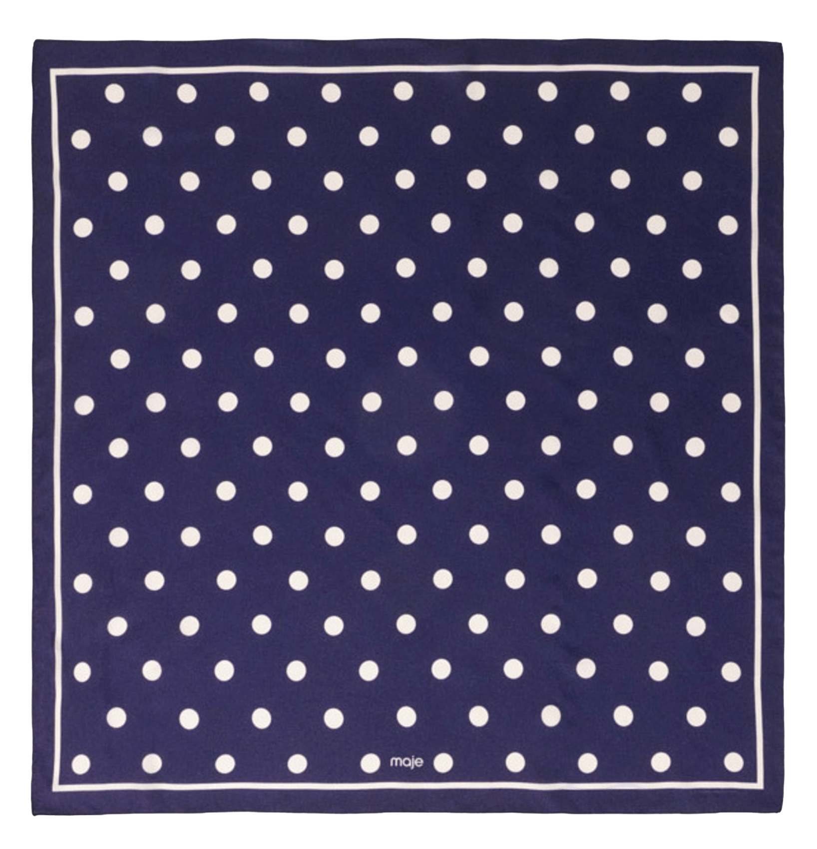 Foulard à pois en soie MAJE Bleu
