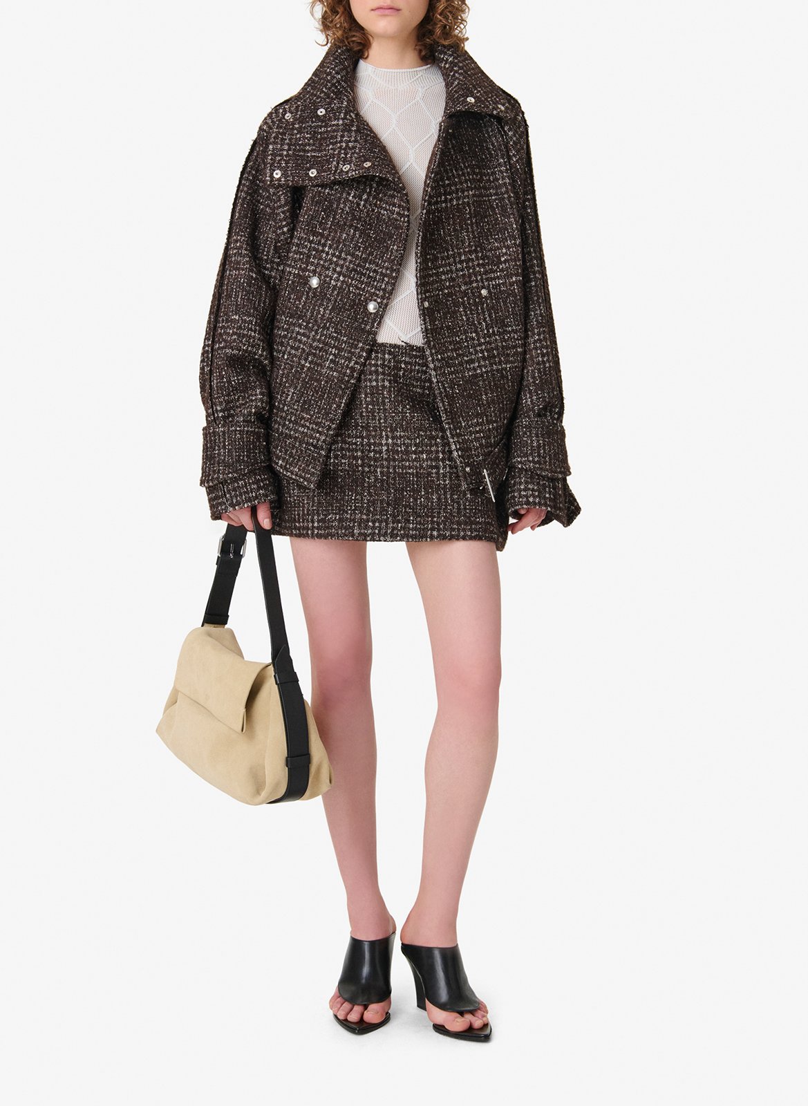 Jupe courte en jacquard IRO Marron
