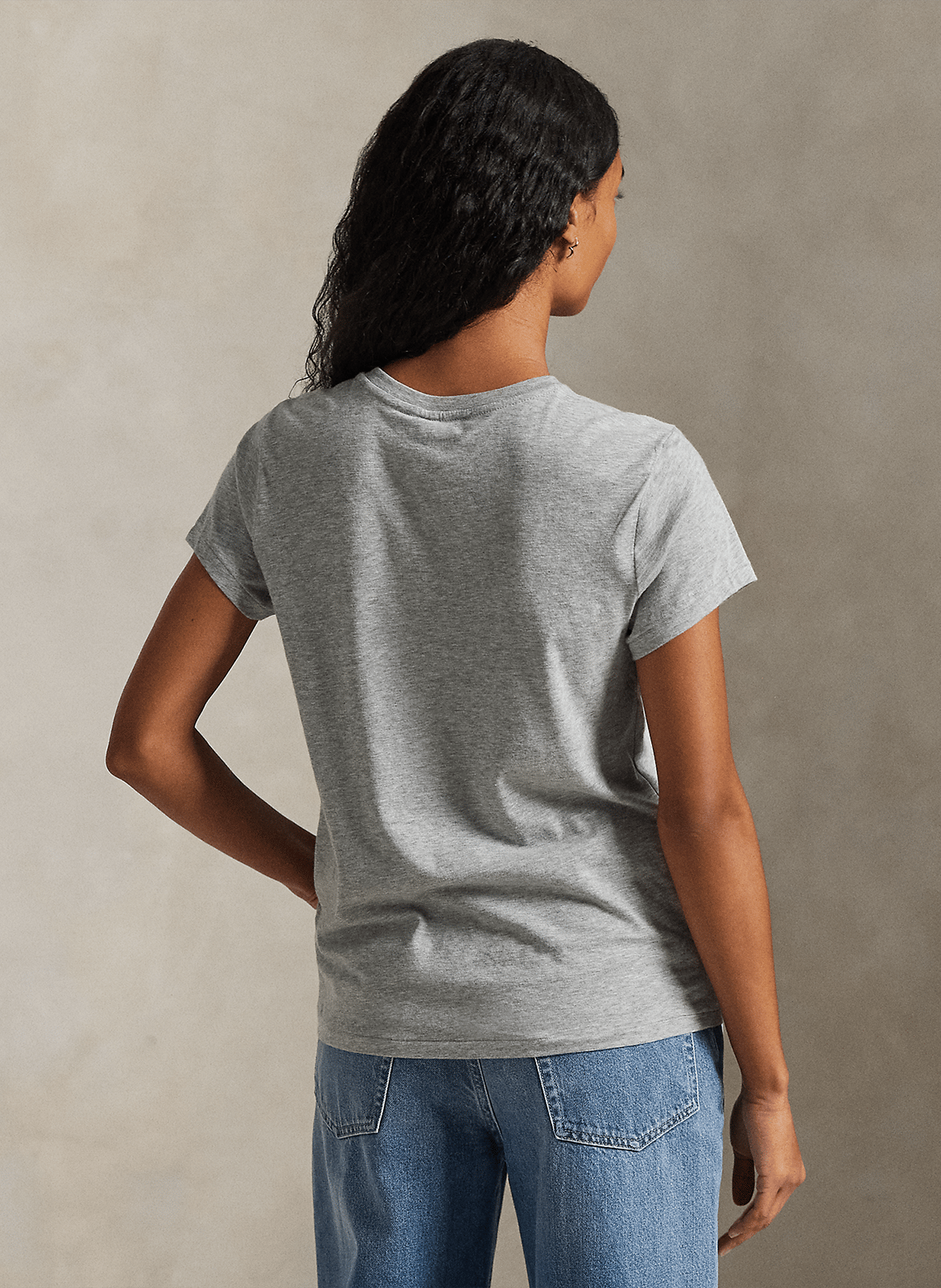 Short-sleeved plain t-shirt with logo POLO RALPH LAUREN Grey