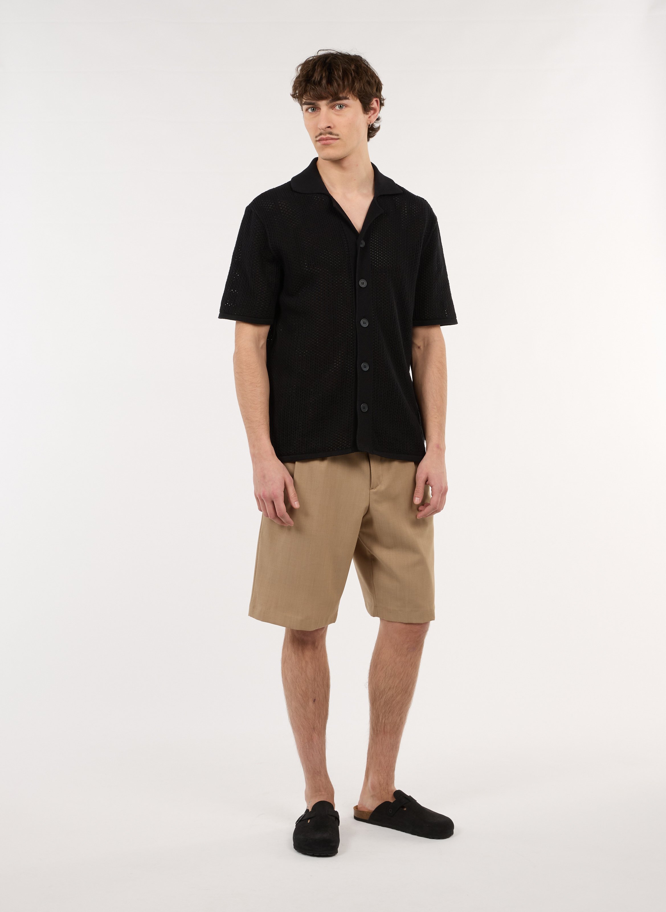 Gerade geschnittene Shorts aus Wolle SAISON 1865 Beige