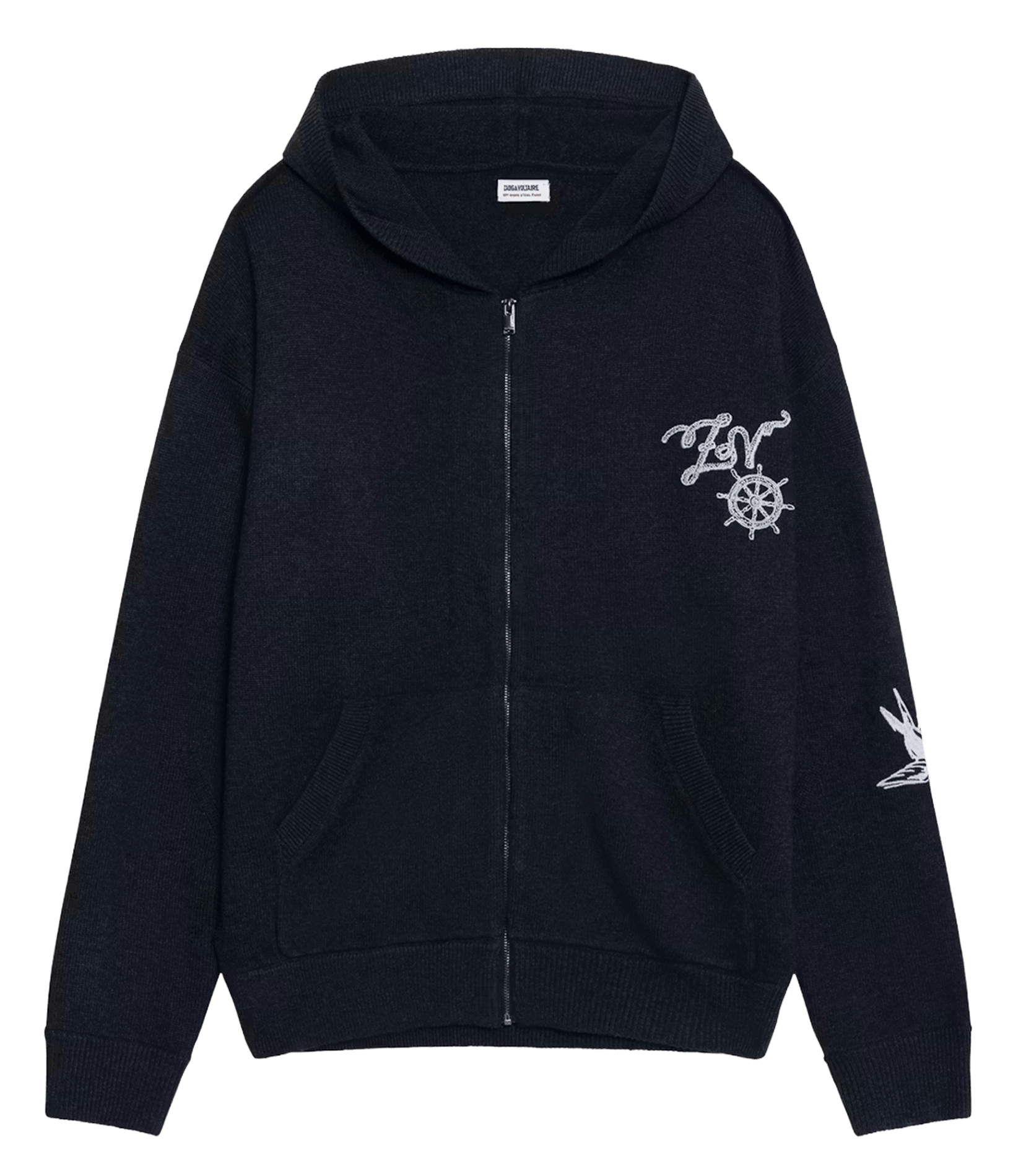 Sweat zippé loose en laine mélangée ZADIG&VOLTAIRE Bleu