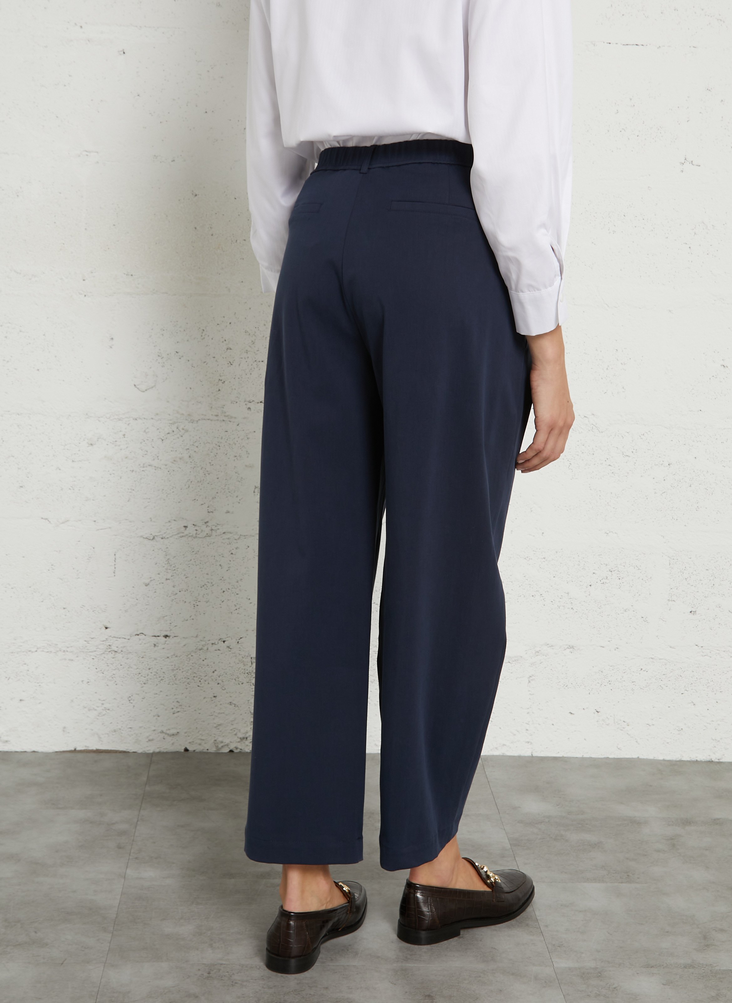 Wide-leg plain pleated pants SUZIE WINKLE Blue