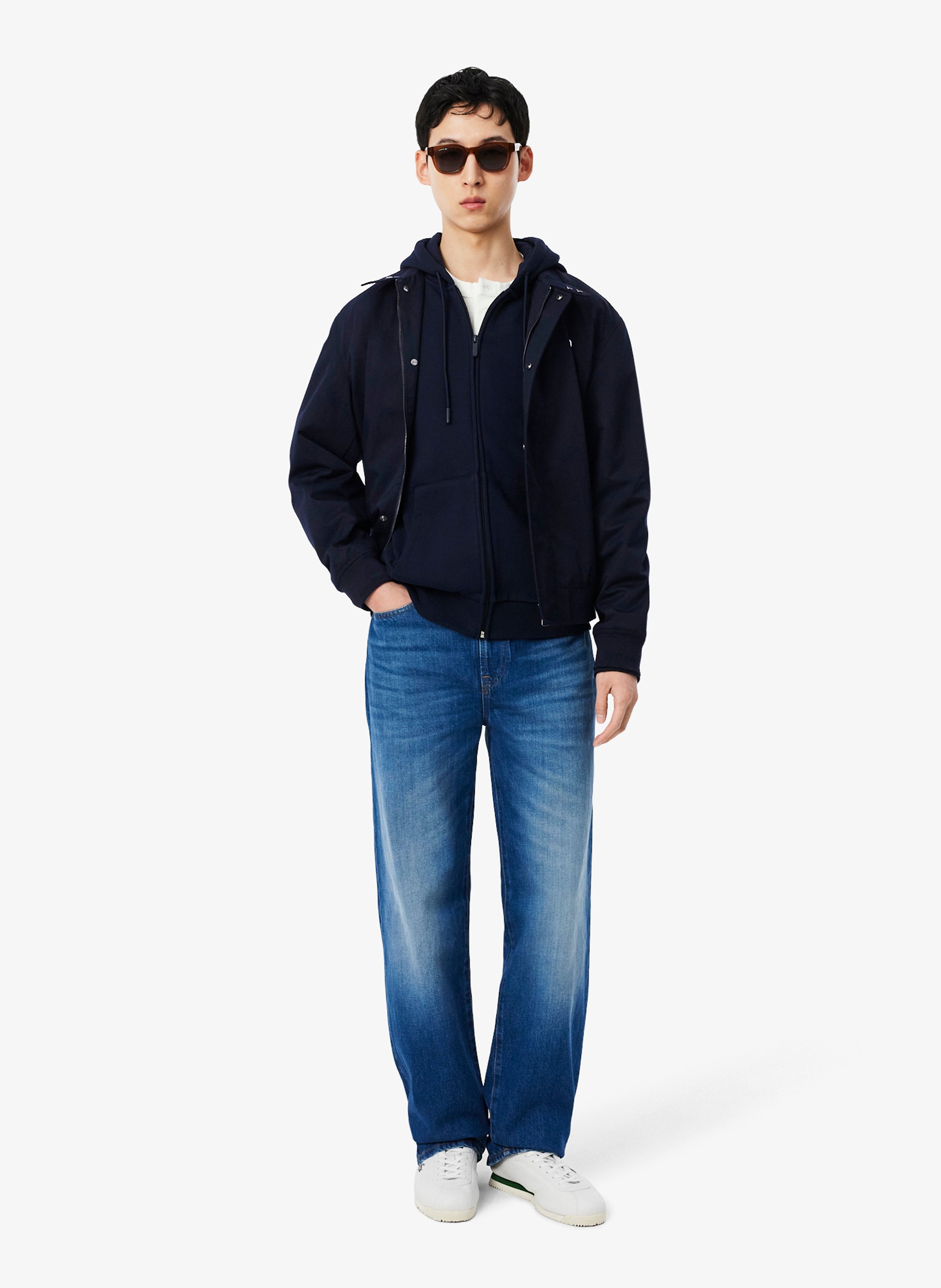 Cotton-blend hoodie LACOSTE Blue