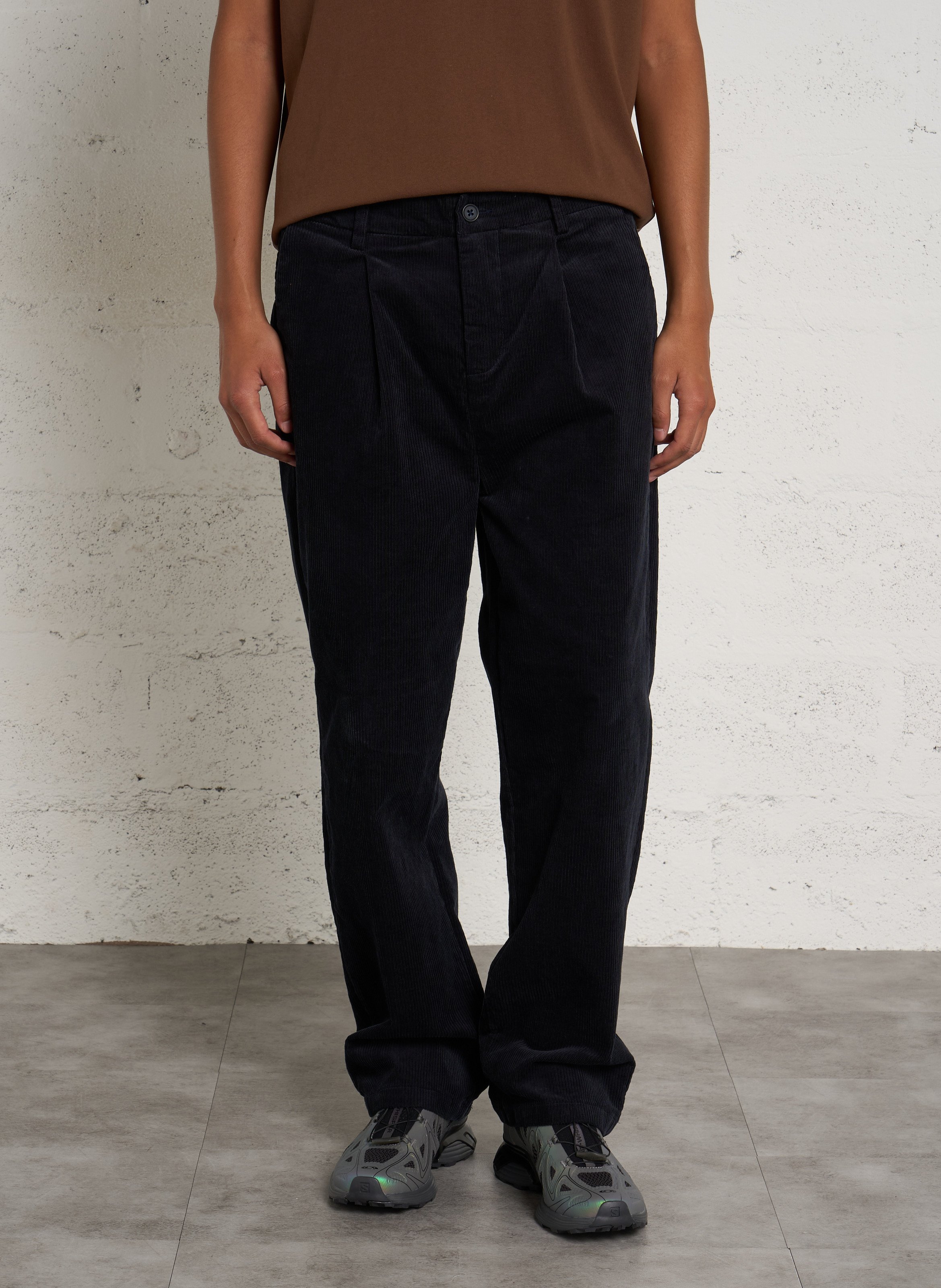 Cotton blend corduroy pants CASUAL FRIDAY Blue