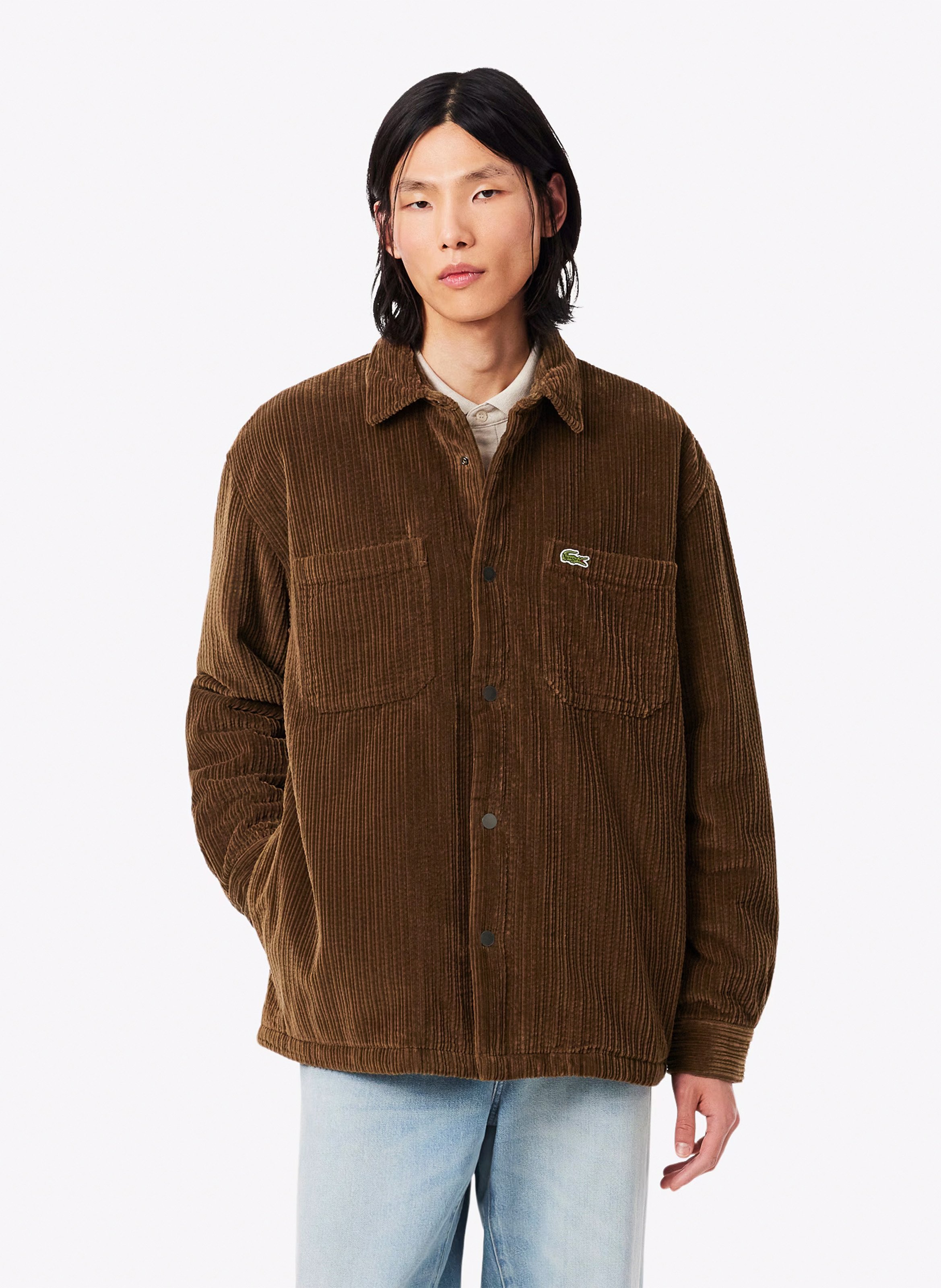 Katoenen overshirt met klassieke kraag LACOSTE