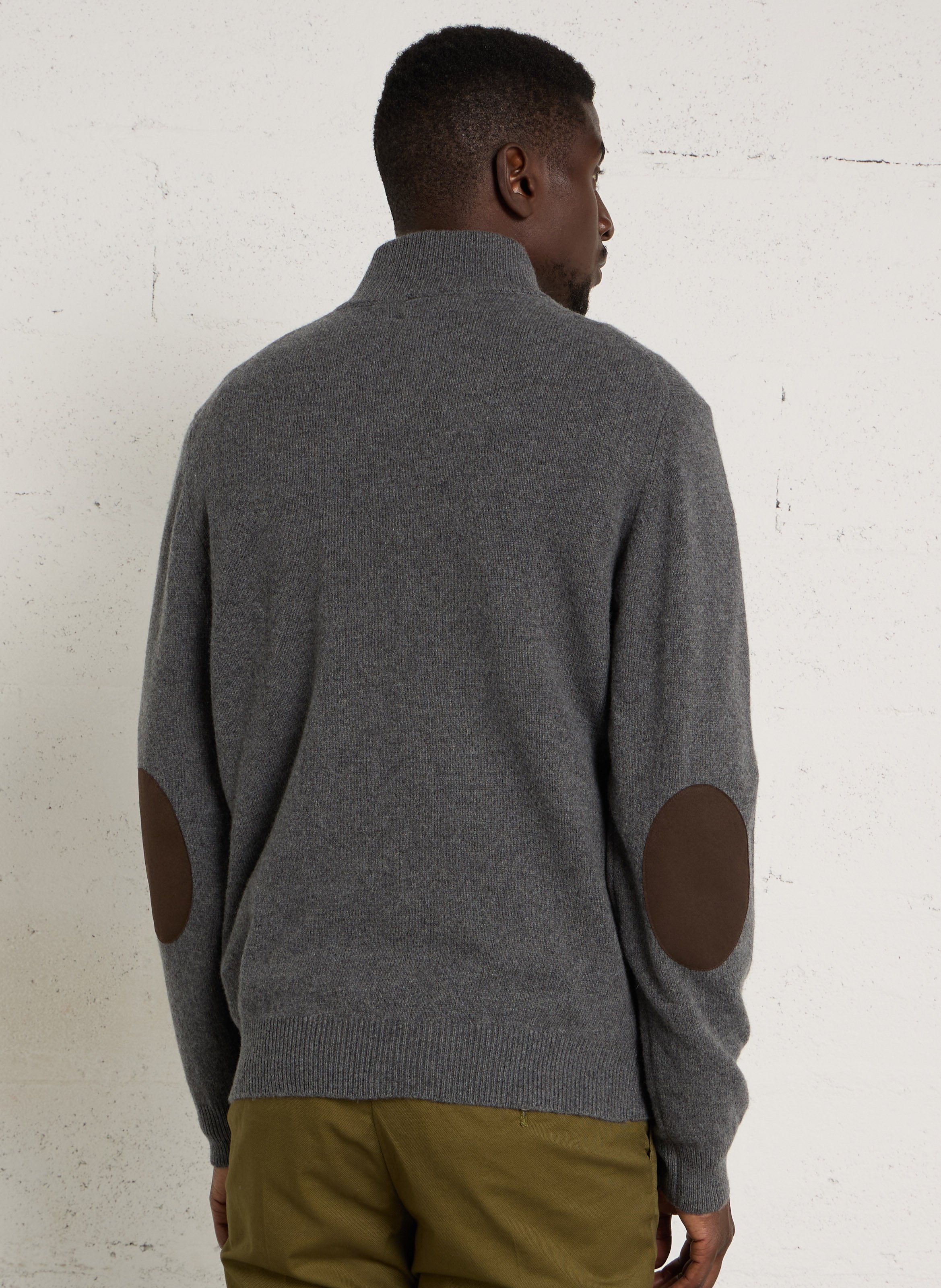 Pull droit col camionneur en laine HACKETT Gris
