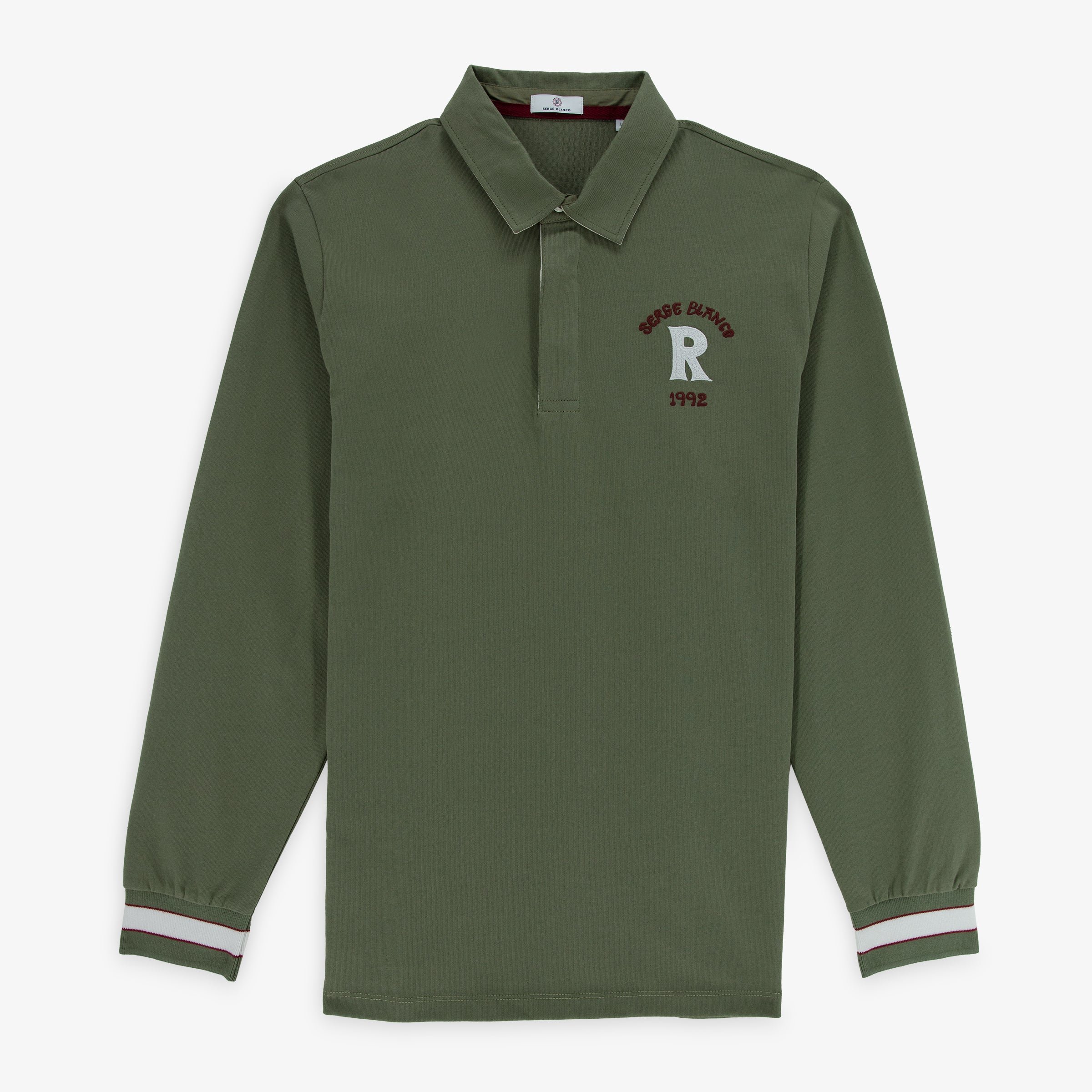 Long-sleeved cotton rugby shirt SERGE BLANCO Green