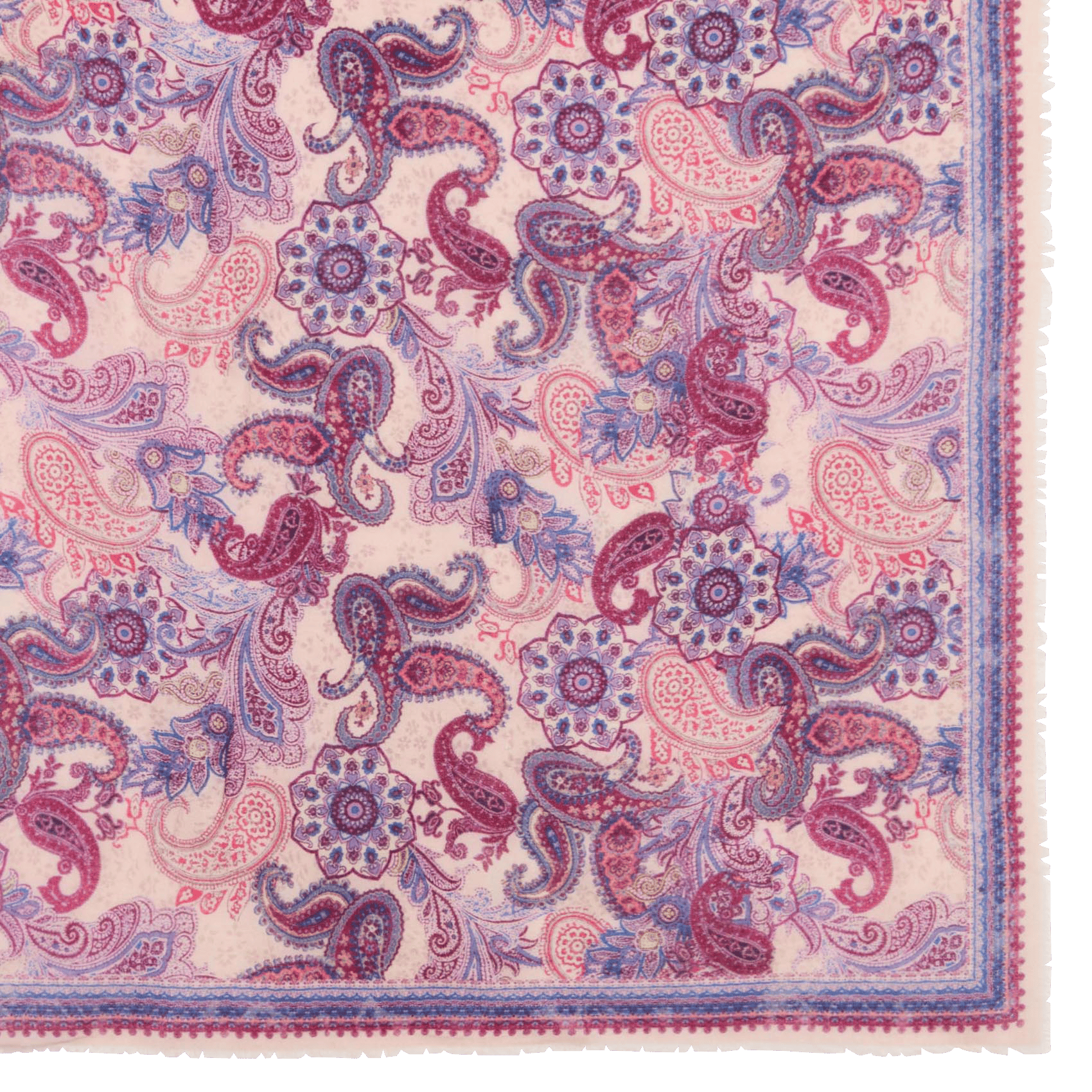 Foulard carré imprimé en laine et soie SUD EXPRESS Violet