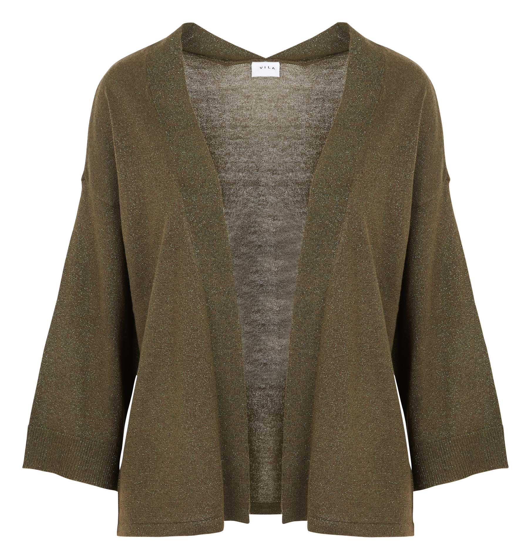 Shiny V-back cardigan VILA Green