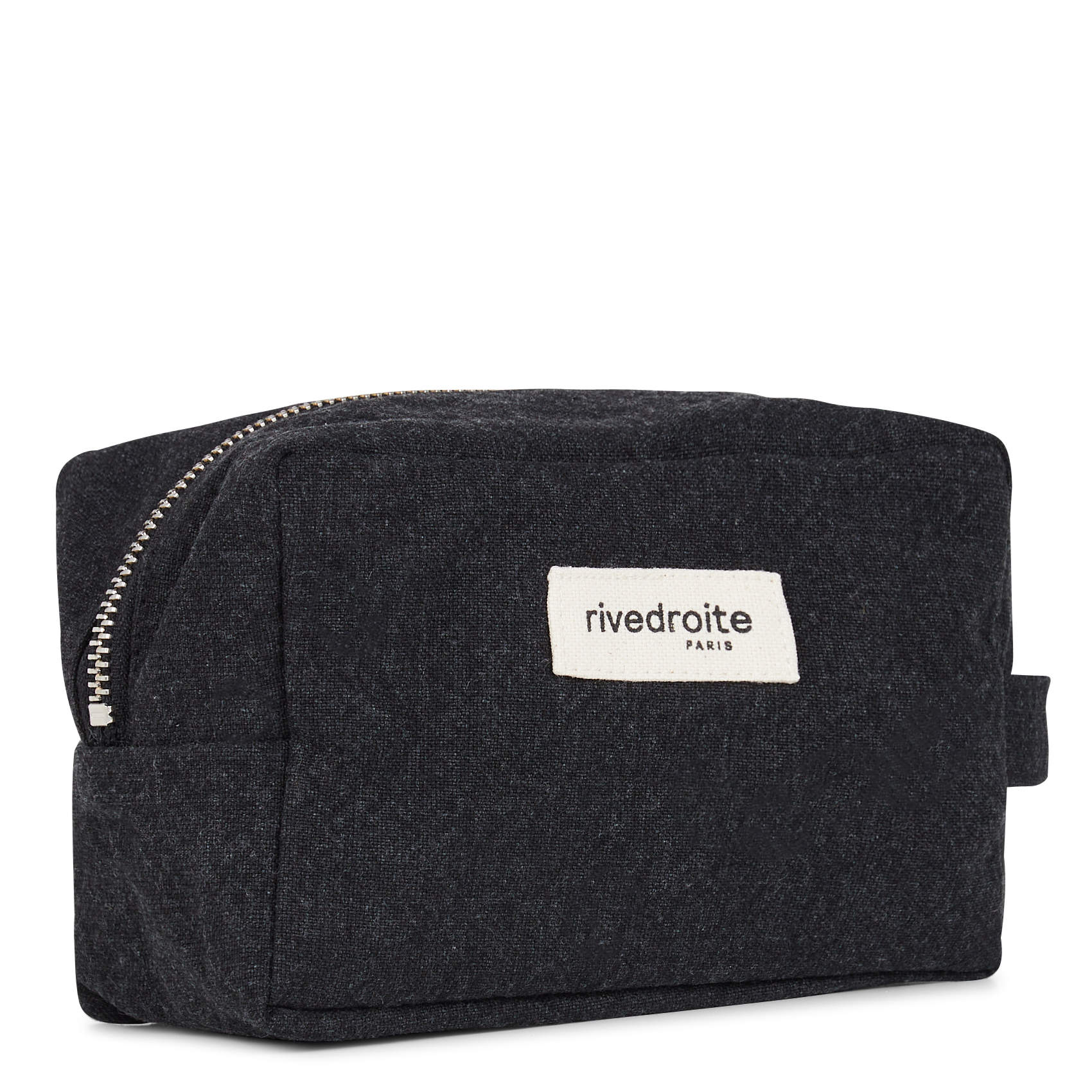 Printed recycled cotton makeup bag RIVEDROITE PARIS Black