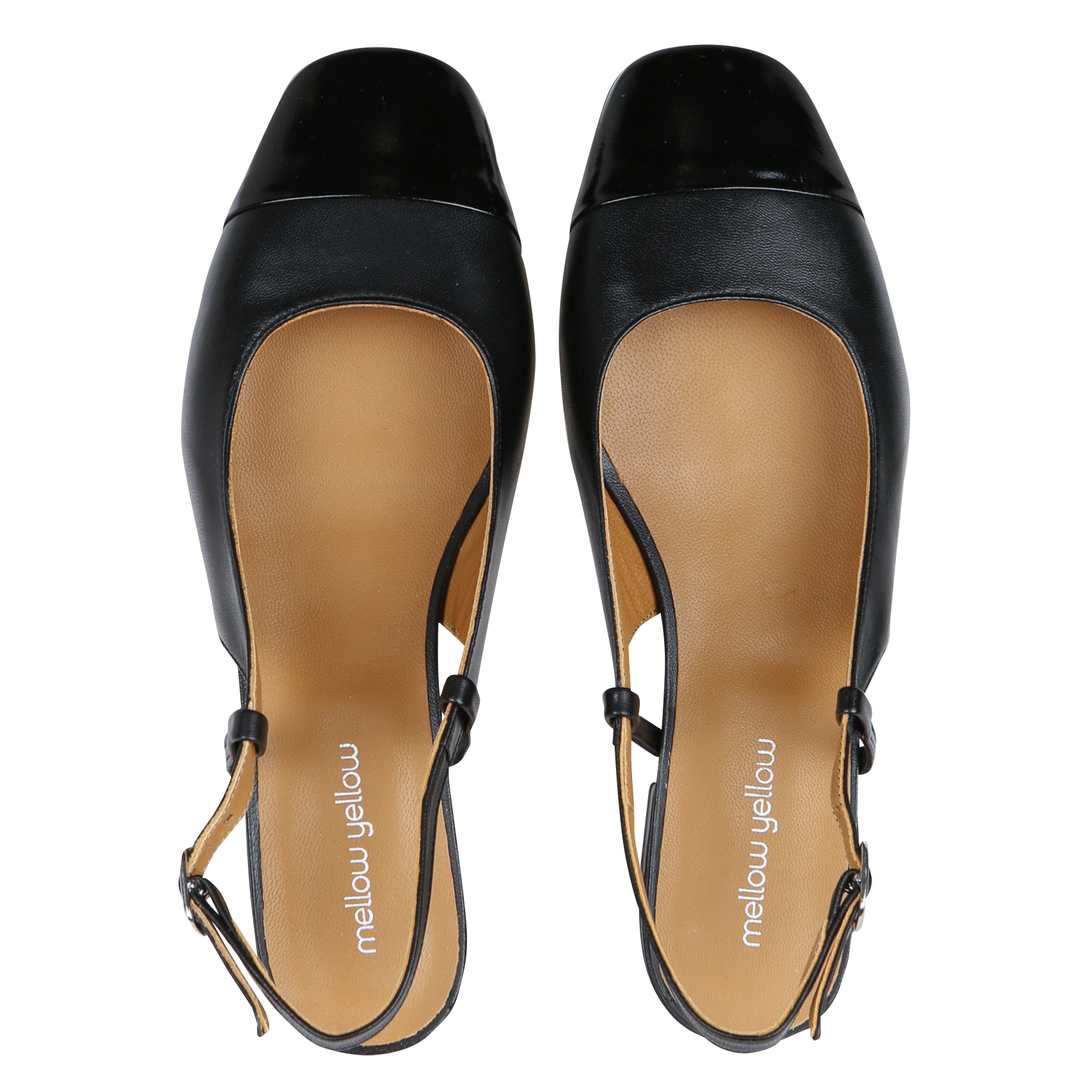 Ballerines slingback en cuir  MELLOW YELLOW Noir