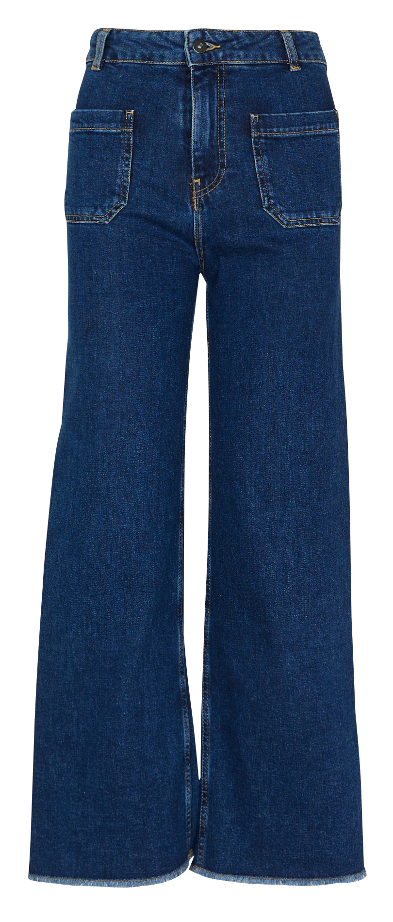 Straight high-rise organic cotton-blend jeans  Medium