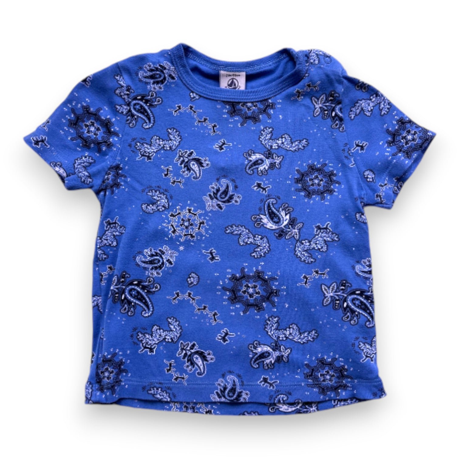 Blue baby t-shirt - 24 months PETIT BATEAU - Seconde Main Blue