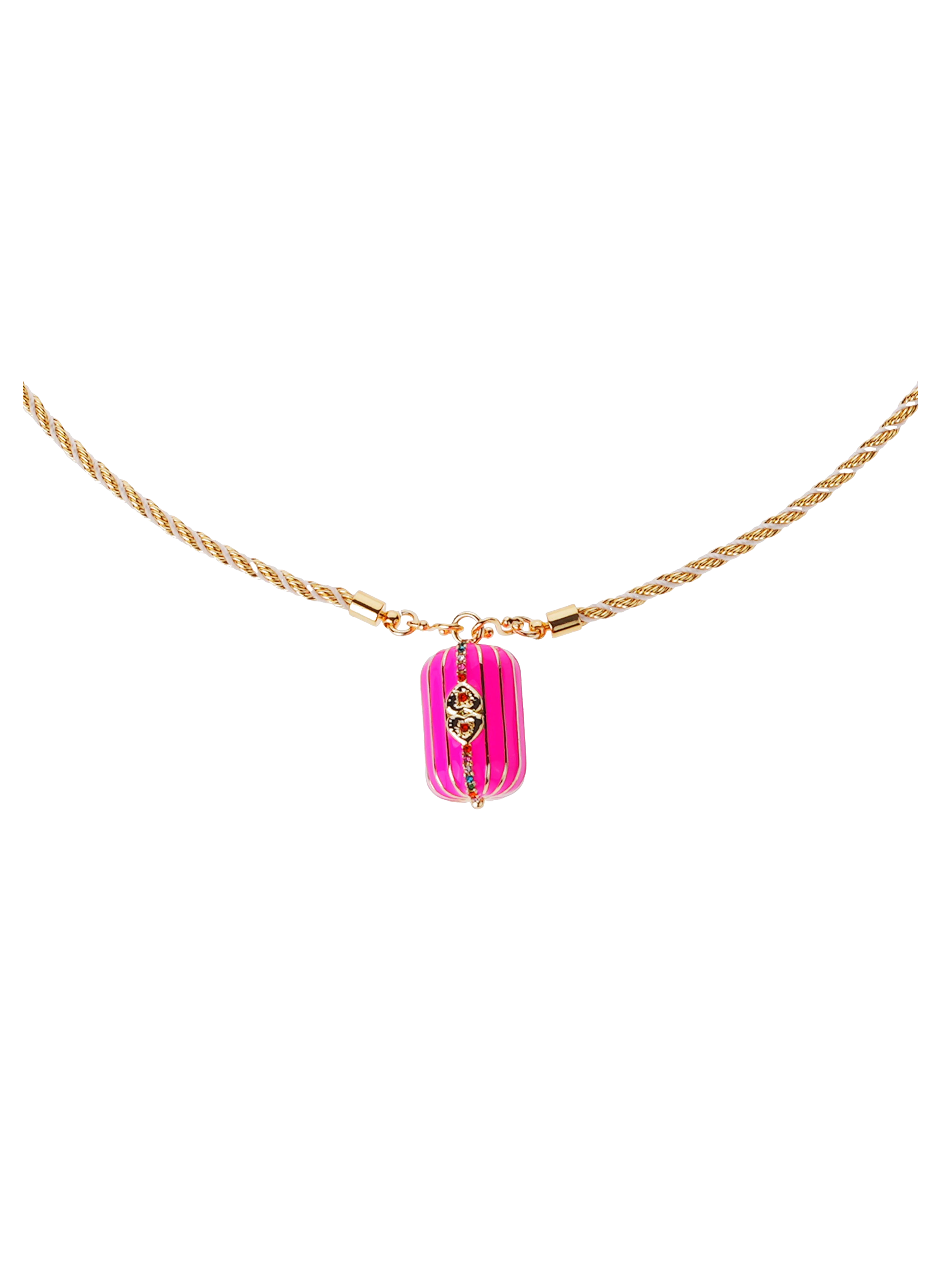 Long cord necklace with central charm HIPANEMA Pink
