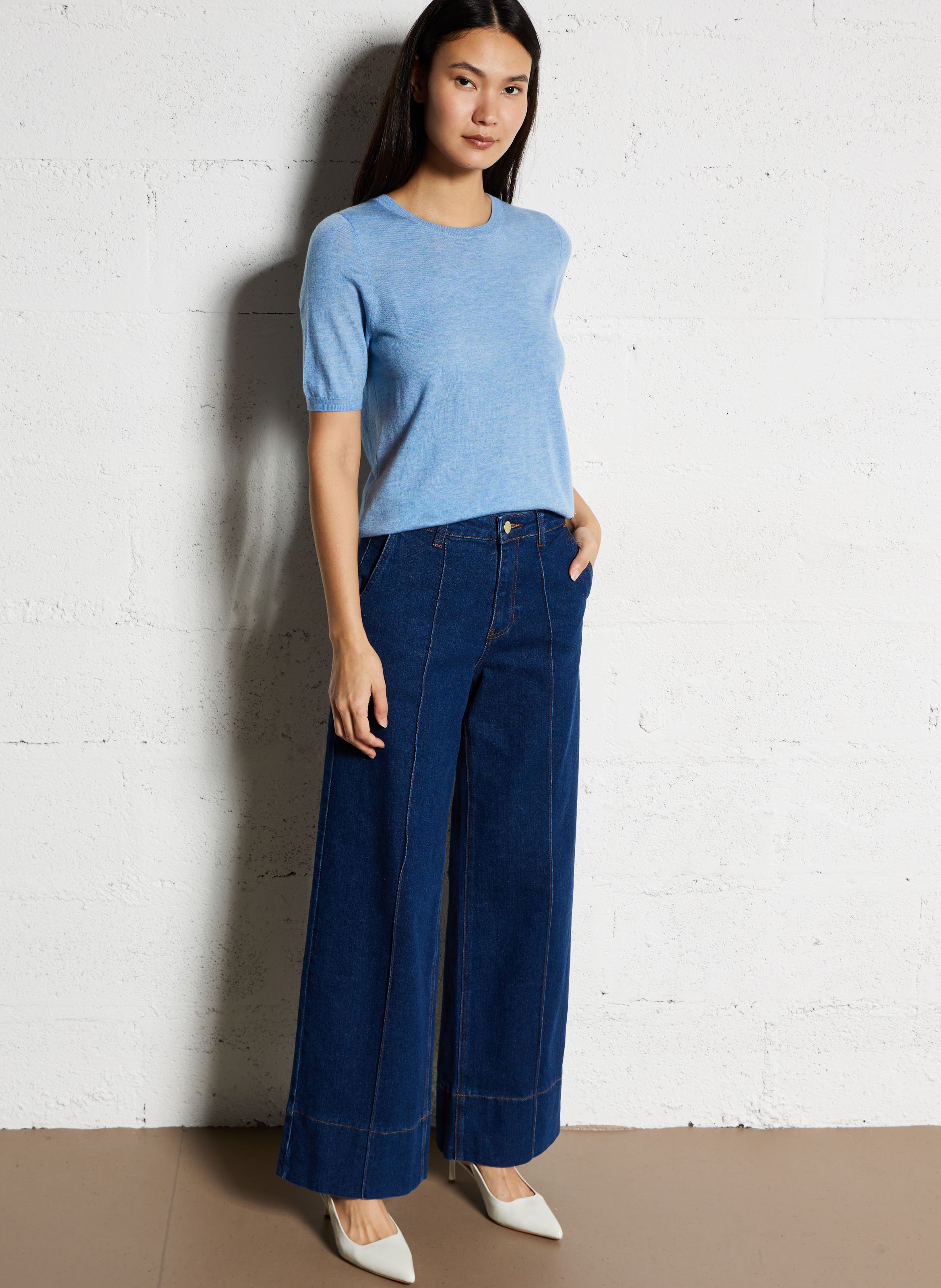 Jean large en coton mélangé LA PETITE ETOILE Bleu