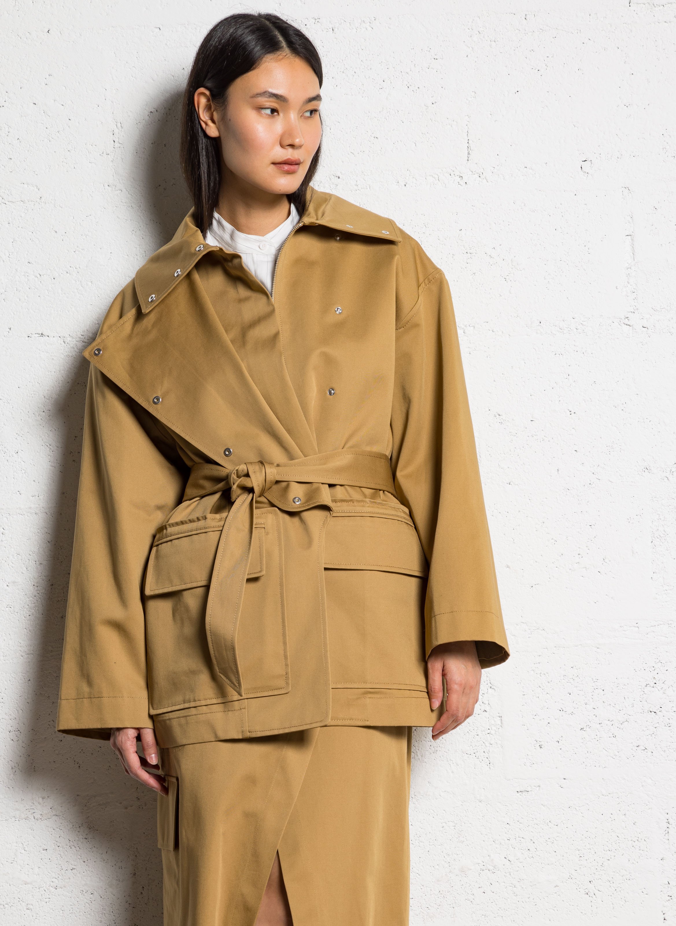 Oversized cotton coat MARGAUX LONNBERG Brown
