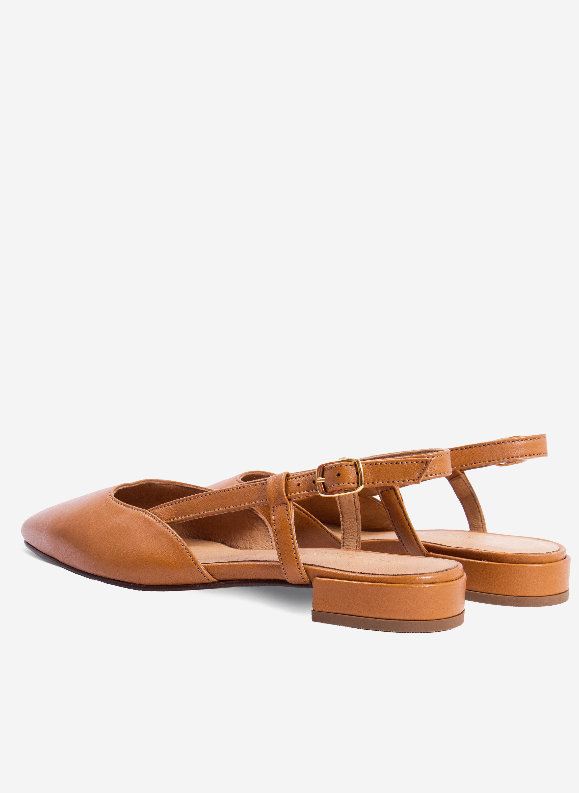 Elise leather slingback JULES & JENN Brown