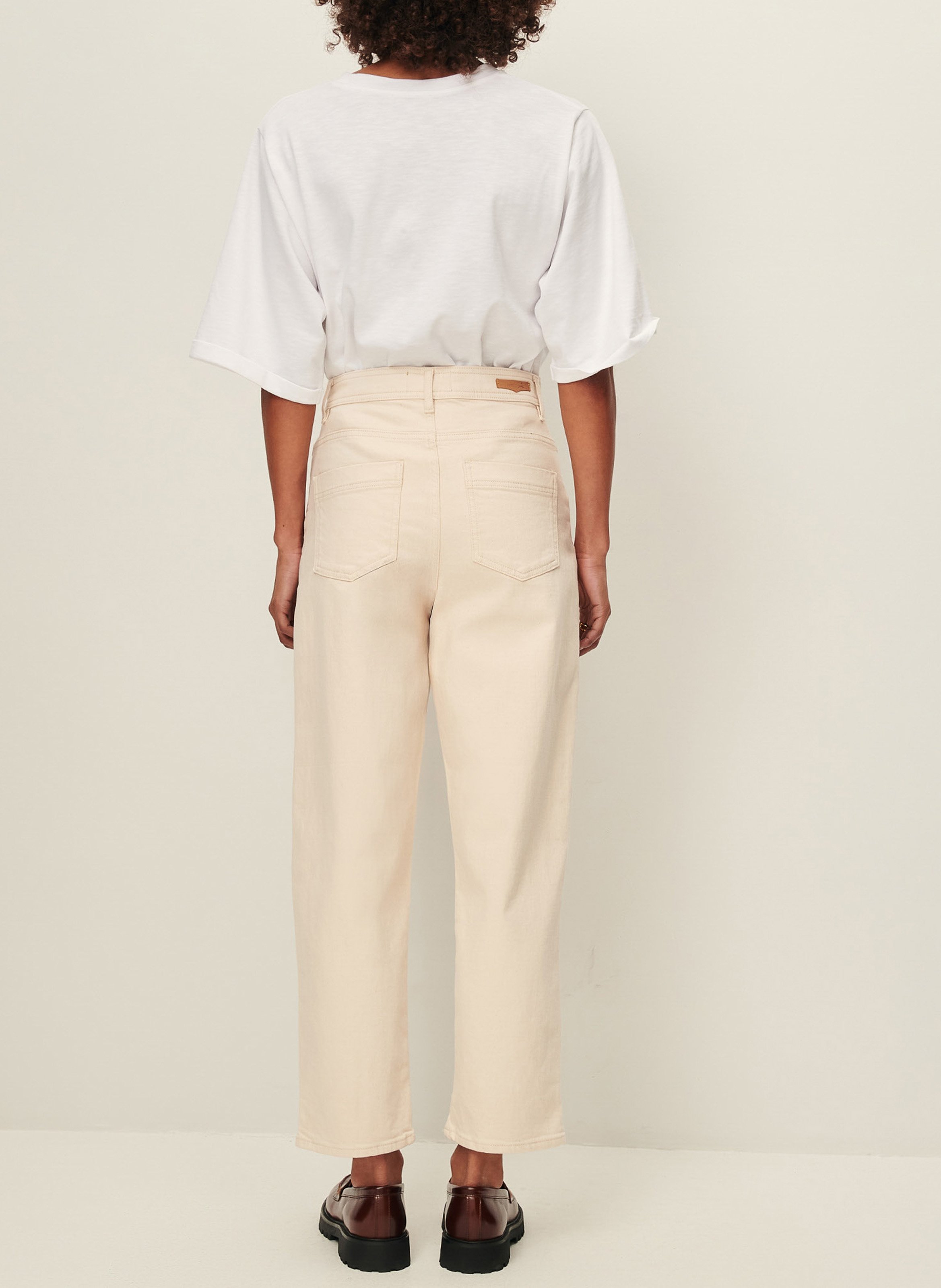 Katoenen mom-fit jeans SESSUN Beige