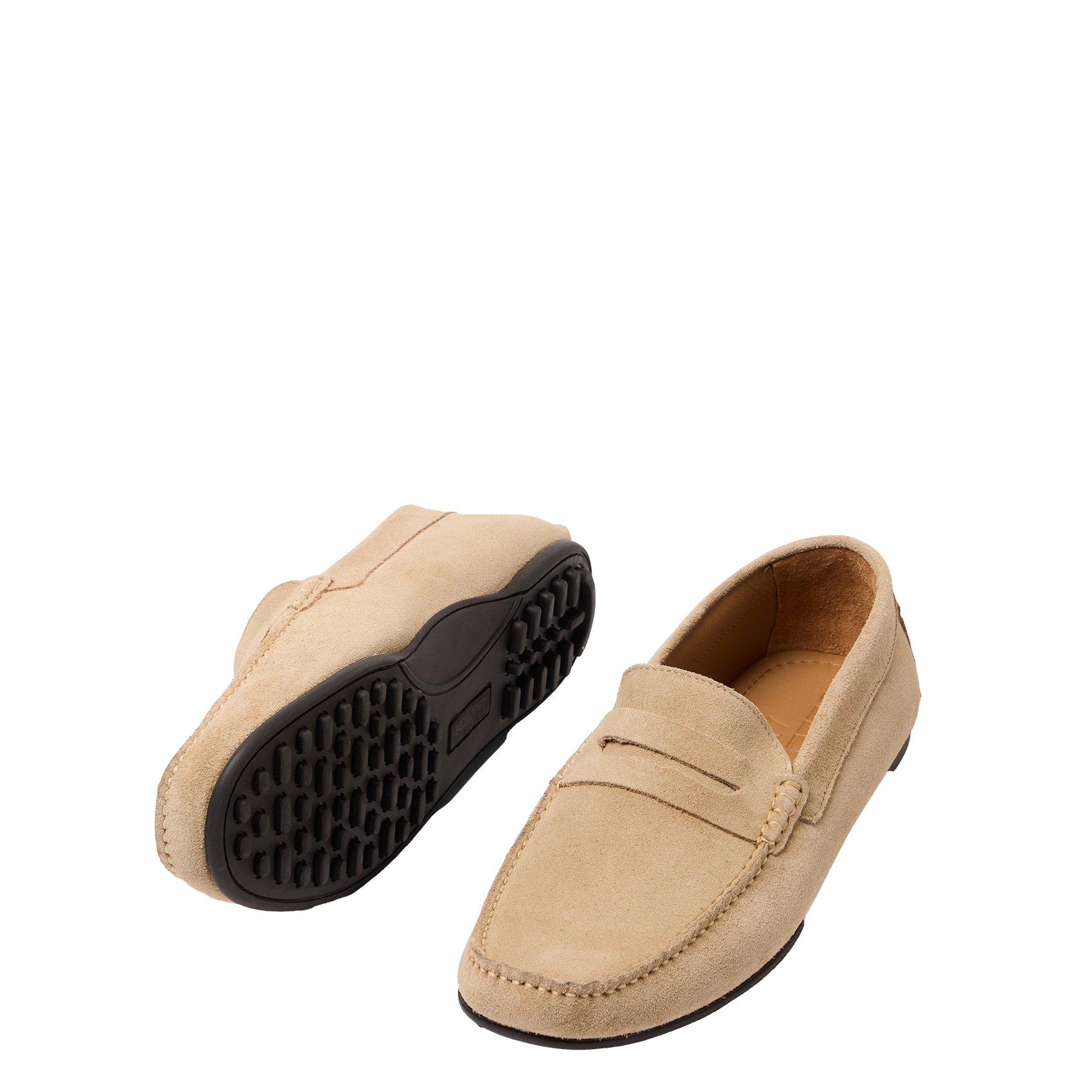 Leather loafers SELECTED Beige