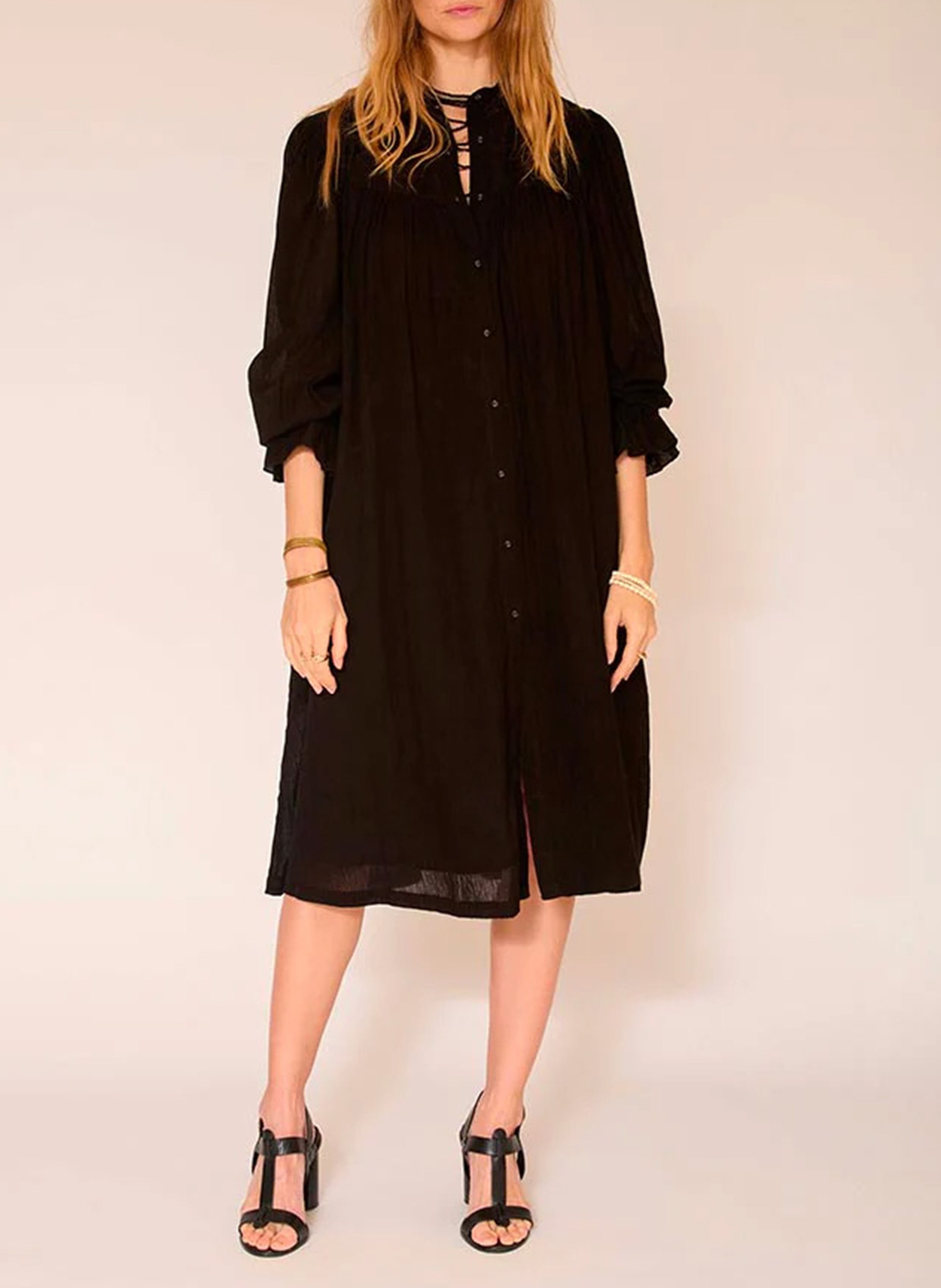 Wijdvallende jurk met geborduurde details Black Mkt Dames